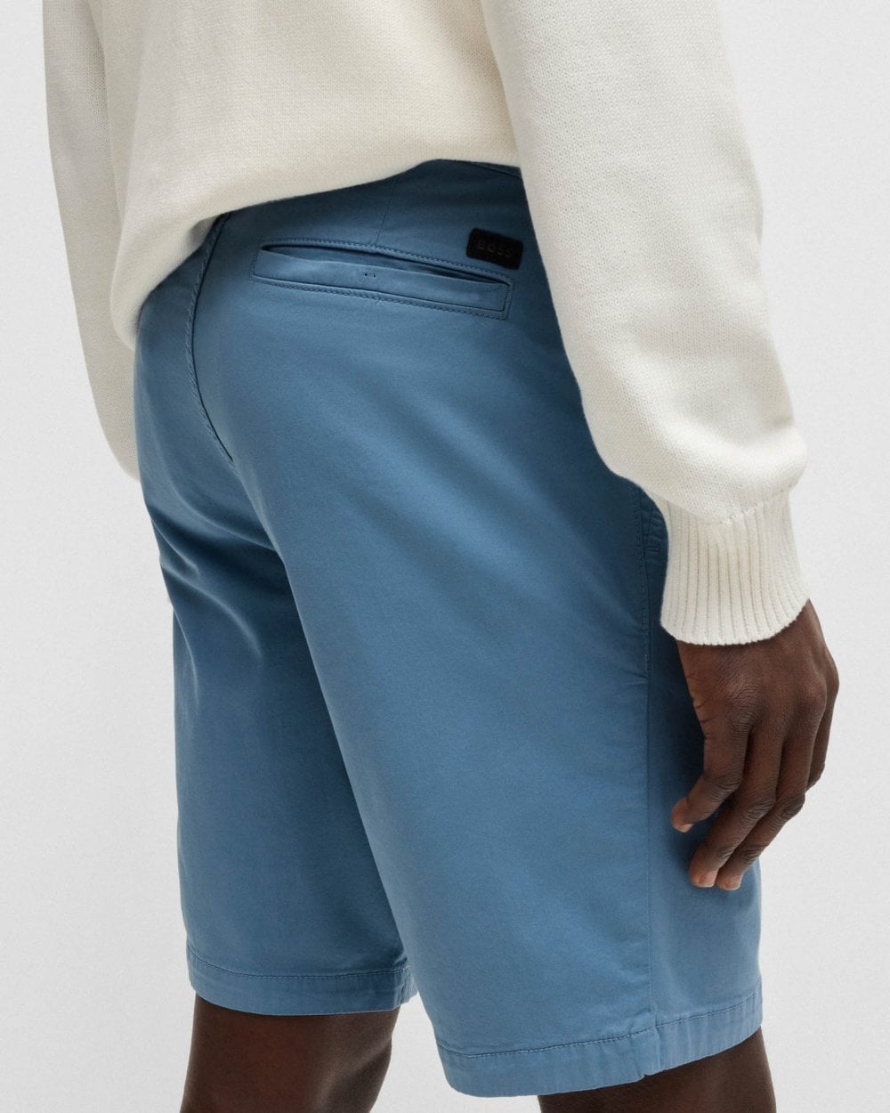 BOSS Orange Mens Slim Fit Chino Shorts in Stretch Cotton Twill - Open Blue 462