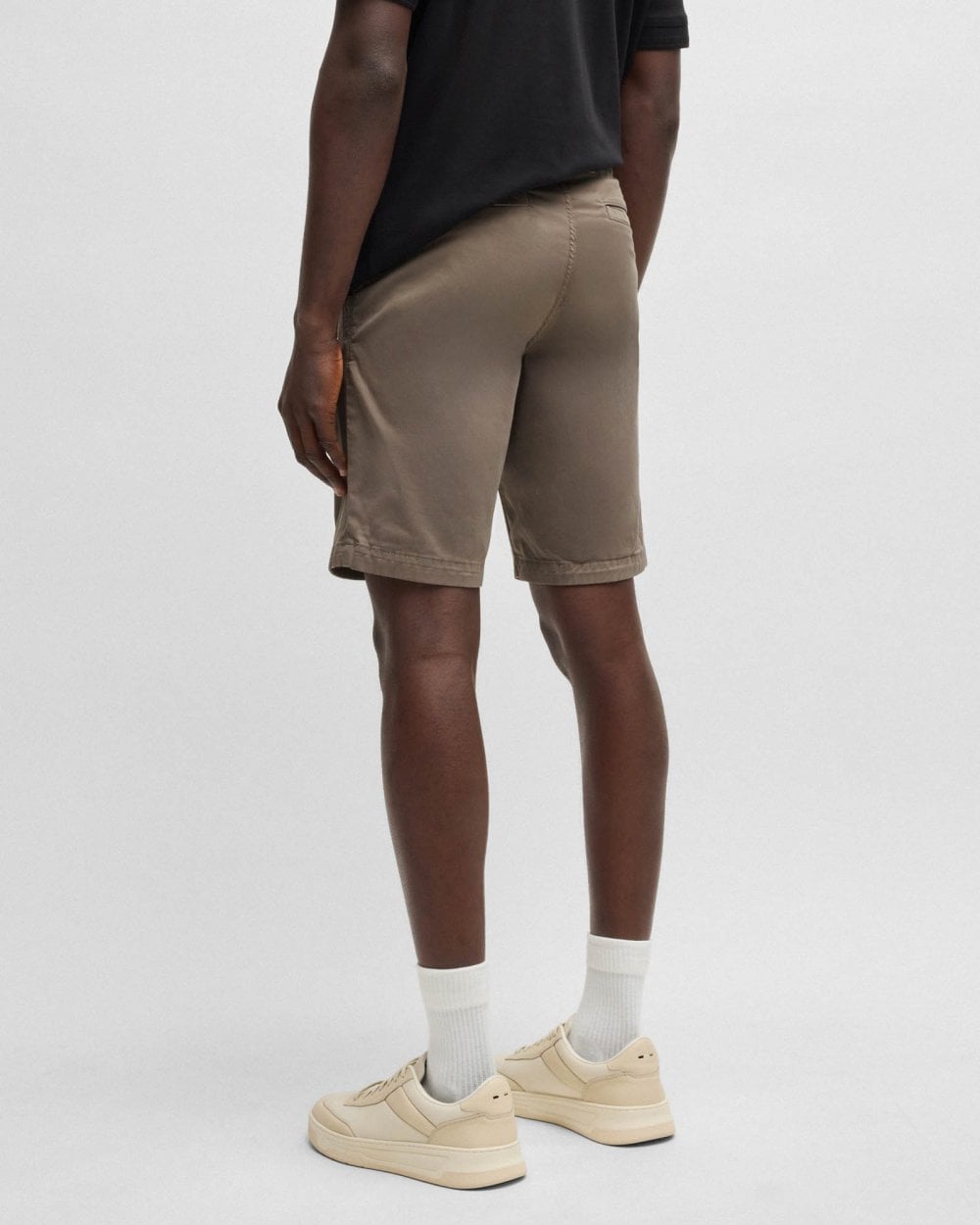 BOSS Orange Mens Slim Fit Chino Shorts in Stretch Cotton Twill - Open Beige 294