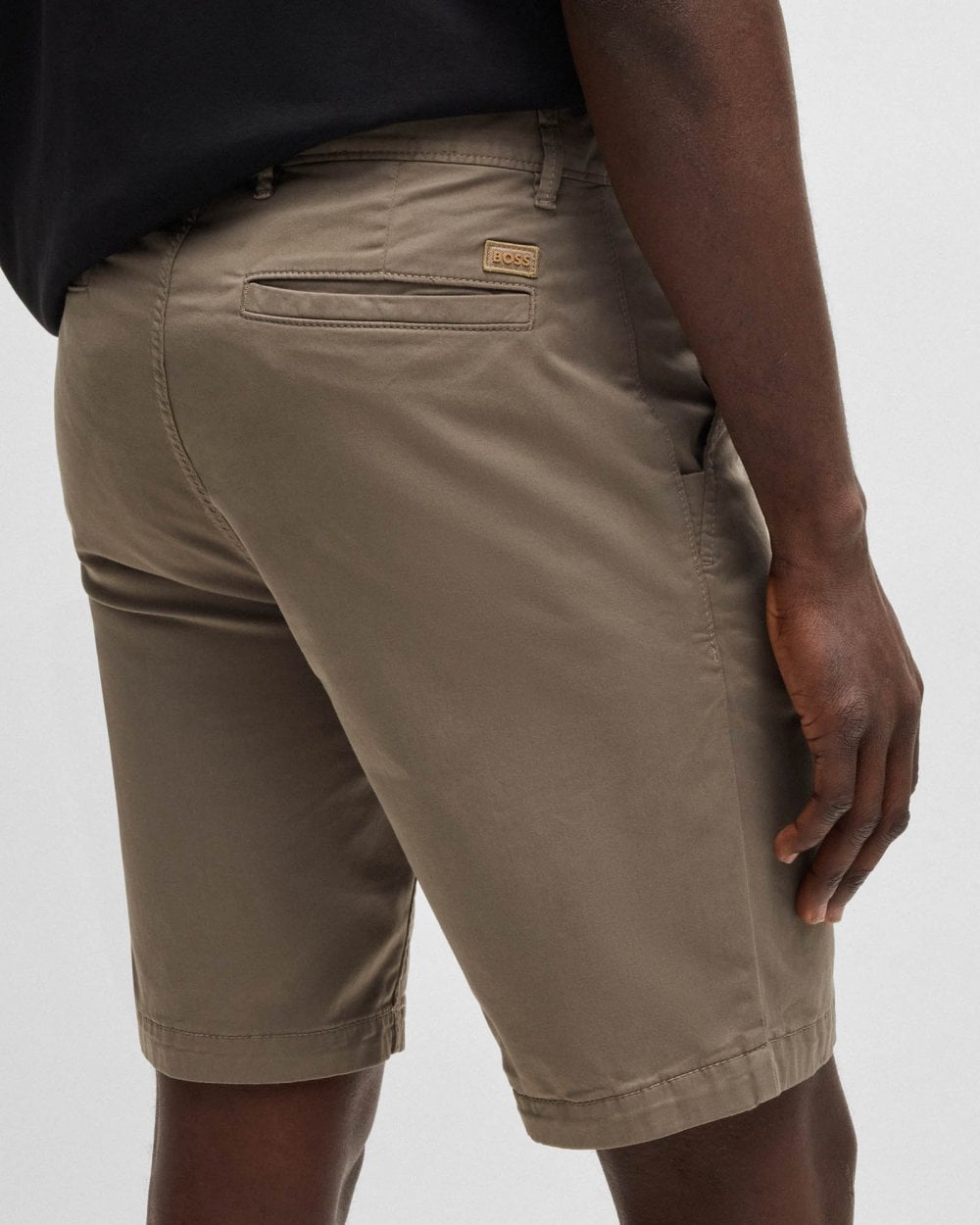 BOSS Orange Mens Slim Fit Chino Shorts in Stretch Cotton Twill - Open Beige 294