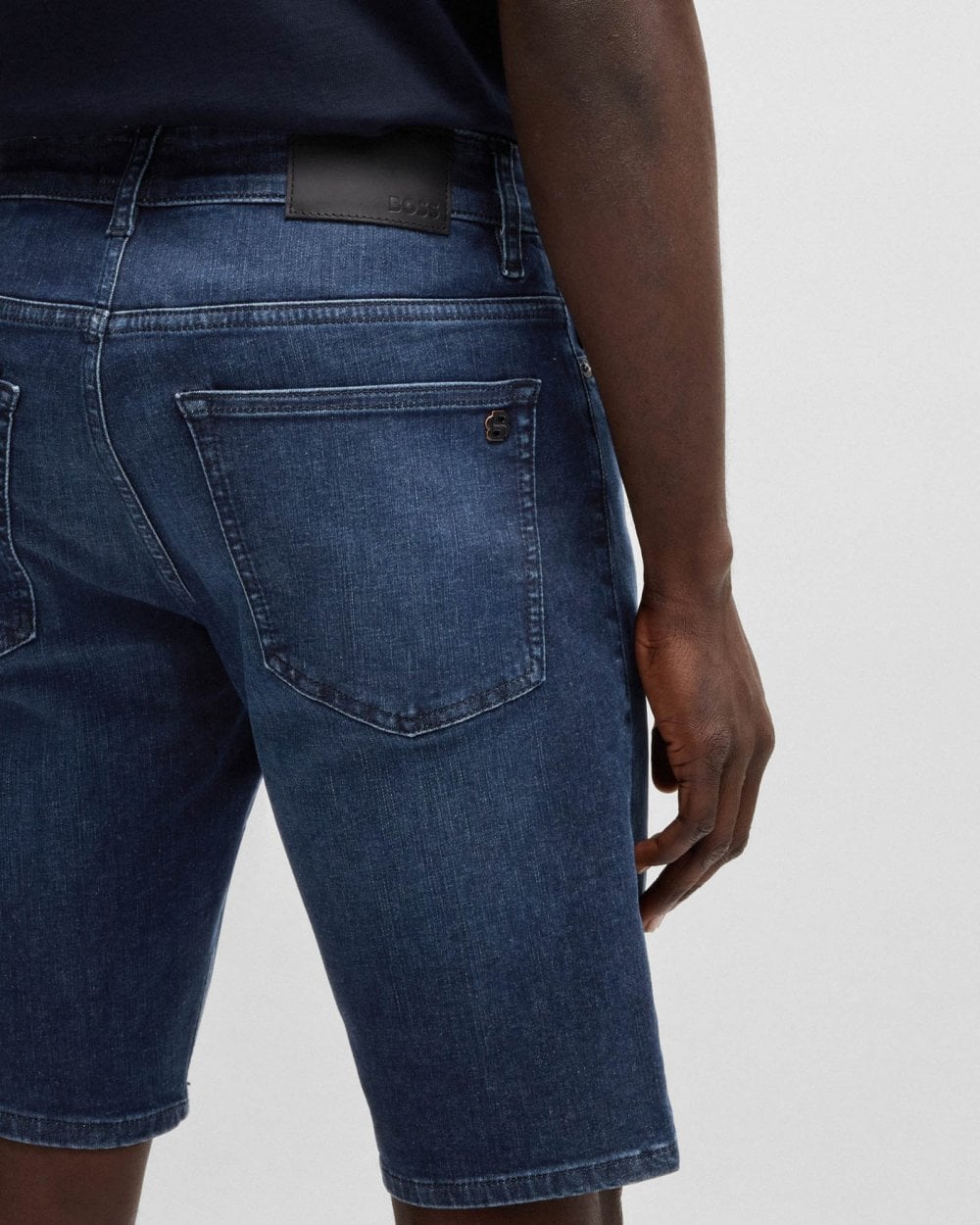 BOSS Orange BOSS Orange Delaware Mens Slim-Fit Shorts in Blue Soft-Motion Denim