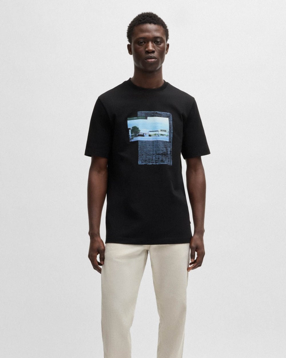 BOSS Orange Ontheway Mens Graphic Print T-Shirt - Black 001