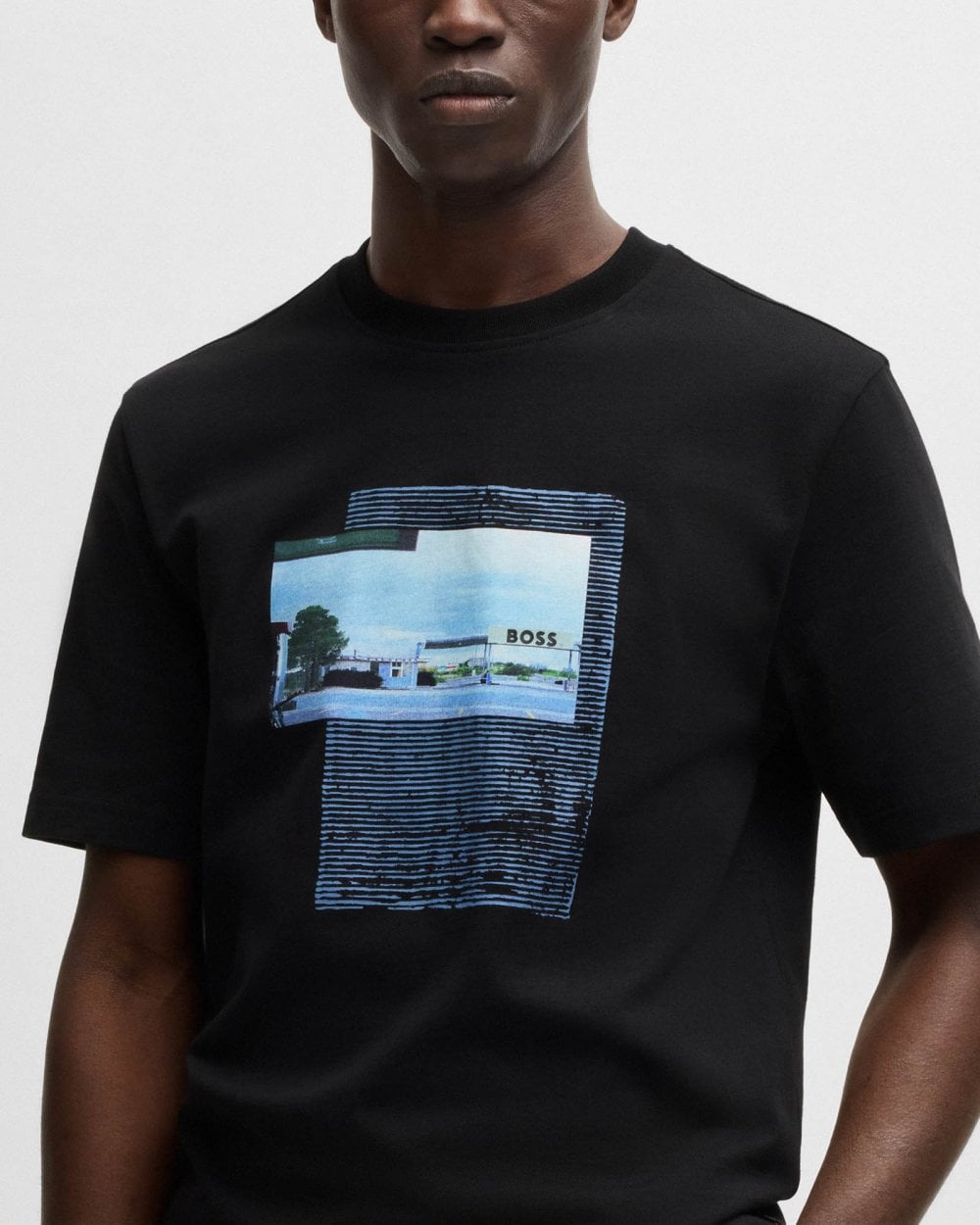 BOSS Orange Ontheway Mens Graphic Print T-Shirt - Black 001