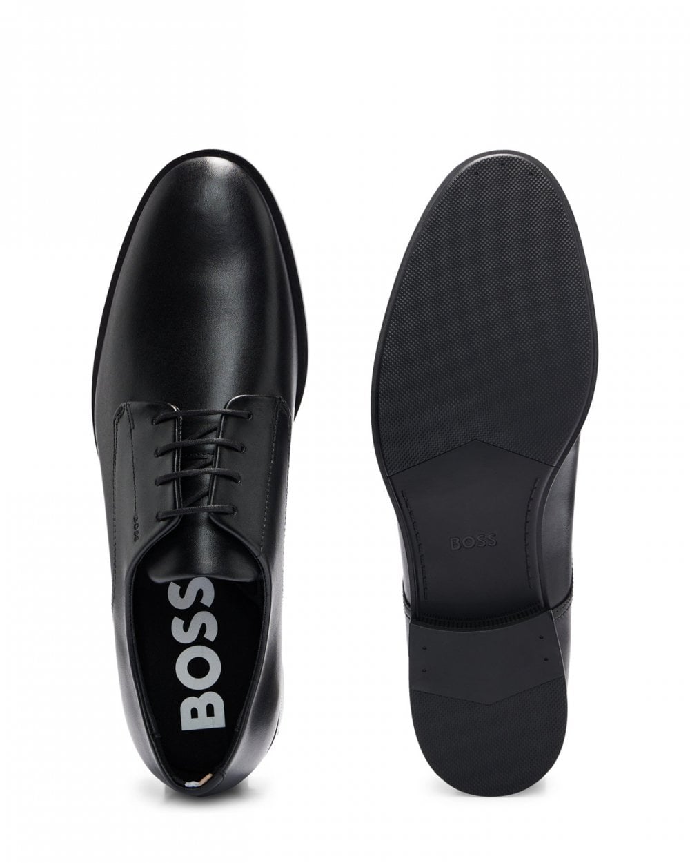 BOSS Orange Colby Mens Leather Derby Shoes With Embossed Logo NOS