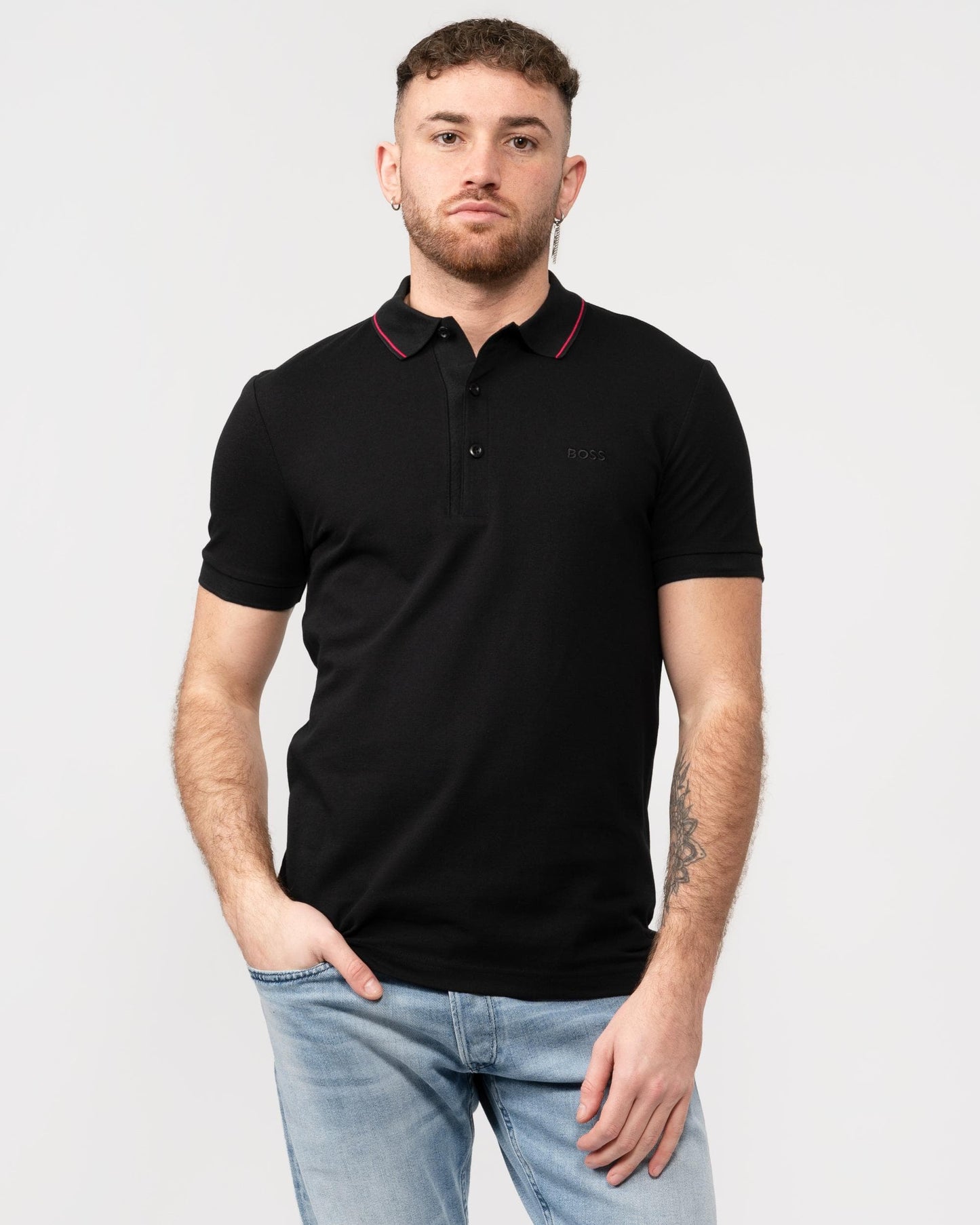 BOSS Green Paule 4 Mens Tipped Collar Polo Shirt