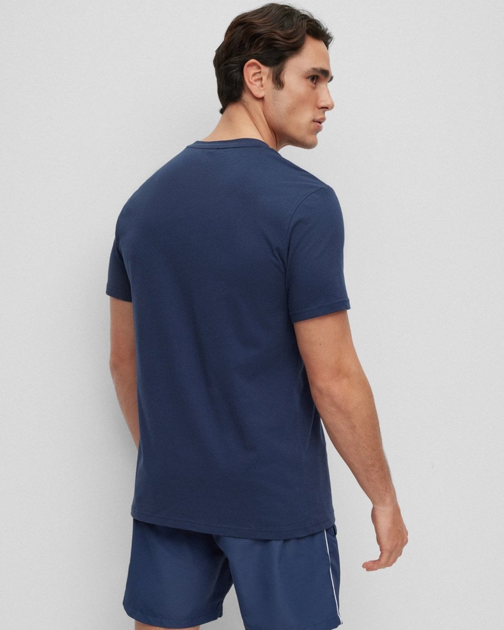 BOSS Orange RN Mens Relaxed Fit T-Shirt With Contrast Logo - Navy 413