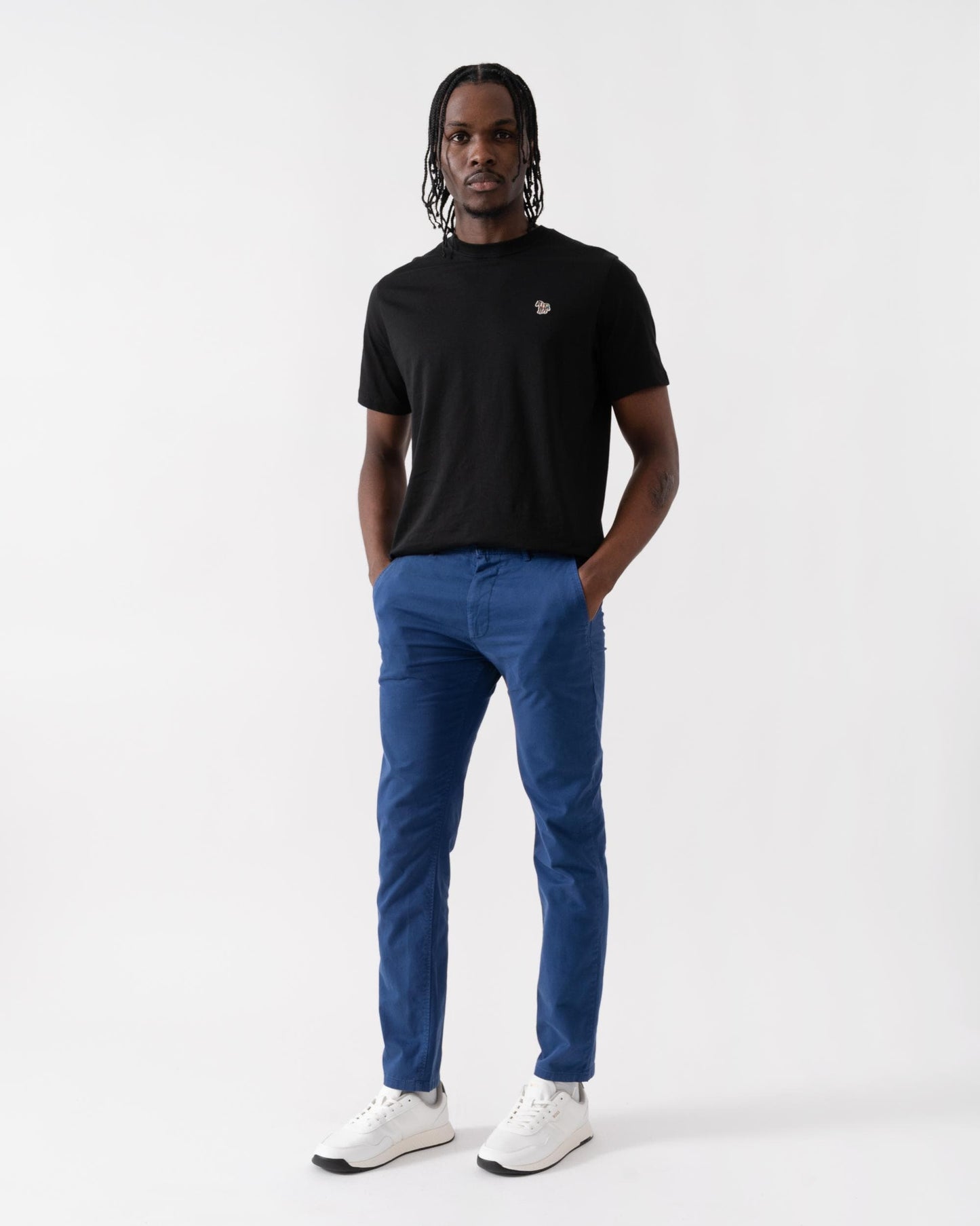 BOSS Orange Mens Slim Fit Chinos in Stretch-Cotton Satin - Open Blue 494