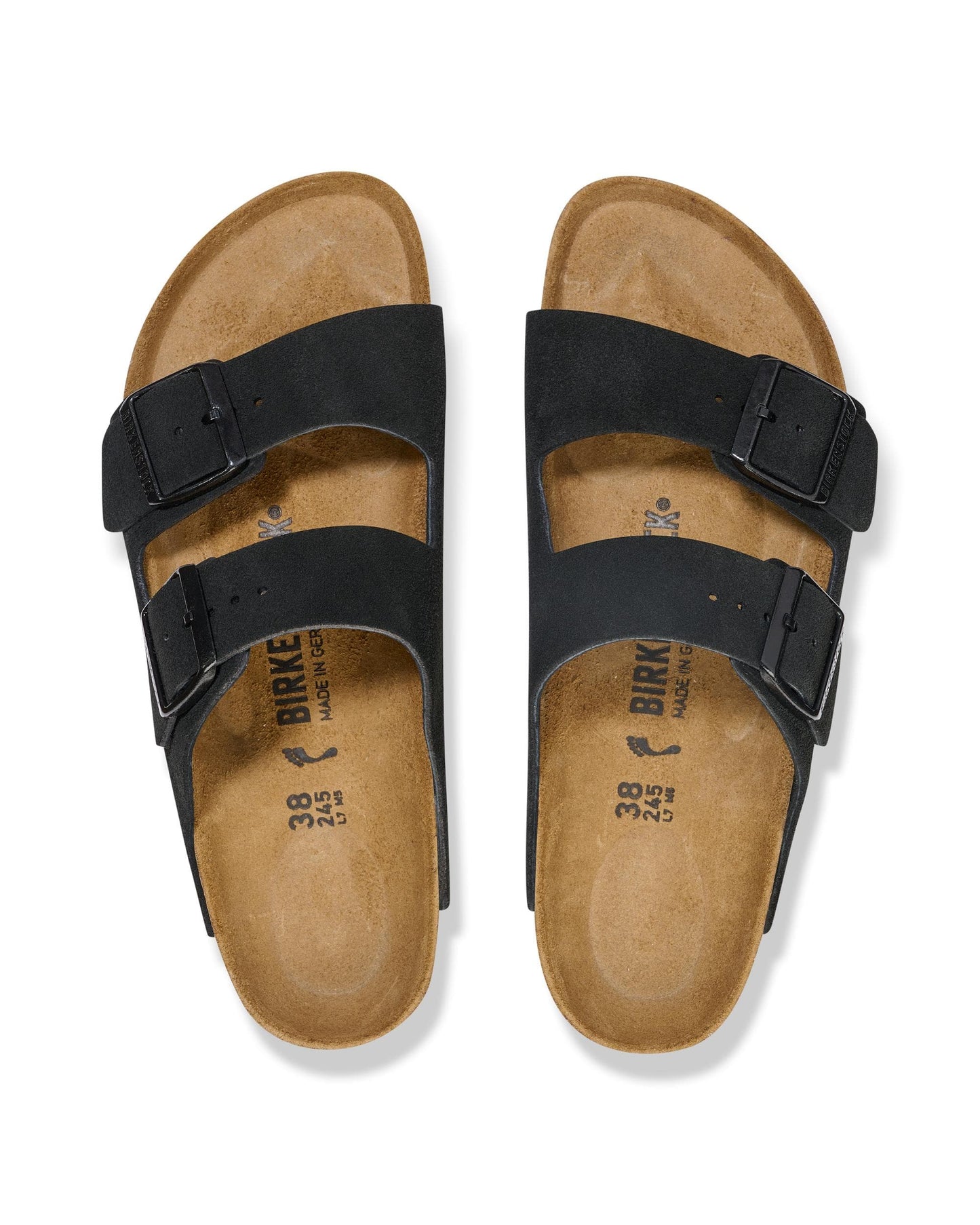 Birkenstock Arizona Suede Leather Womens Sandals - Black