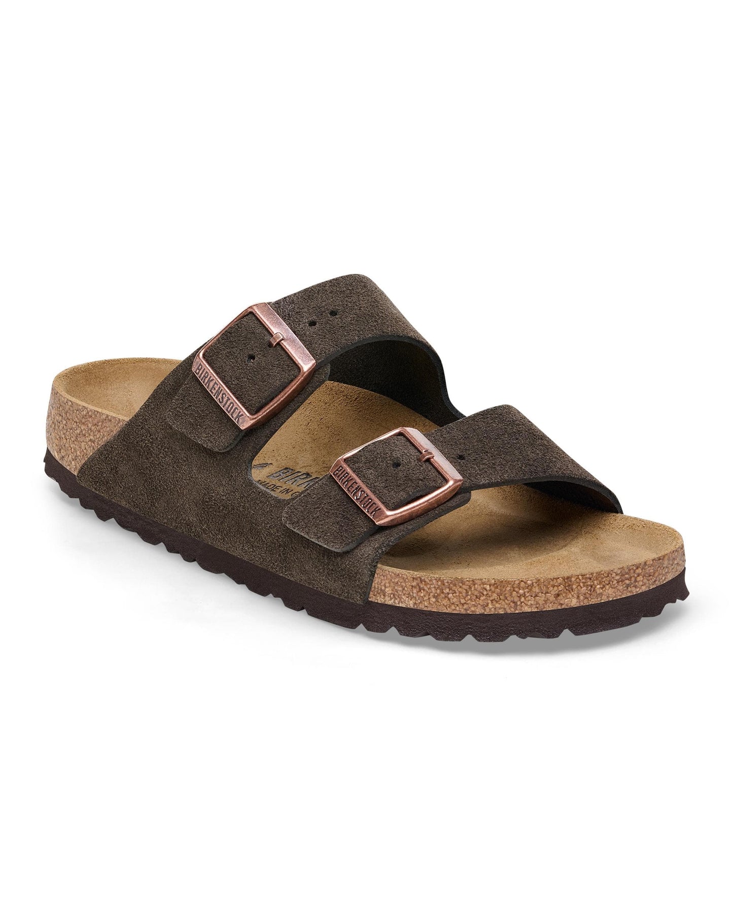 Birkenstock Arizona Suede Leather Womens Sandals - Mocha