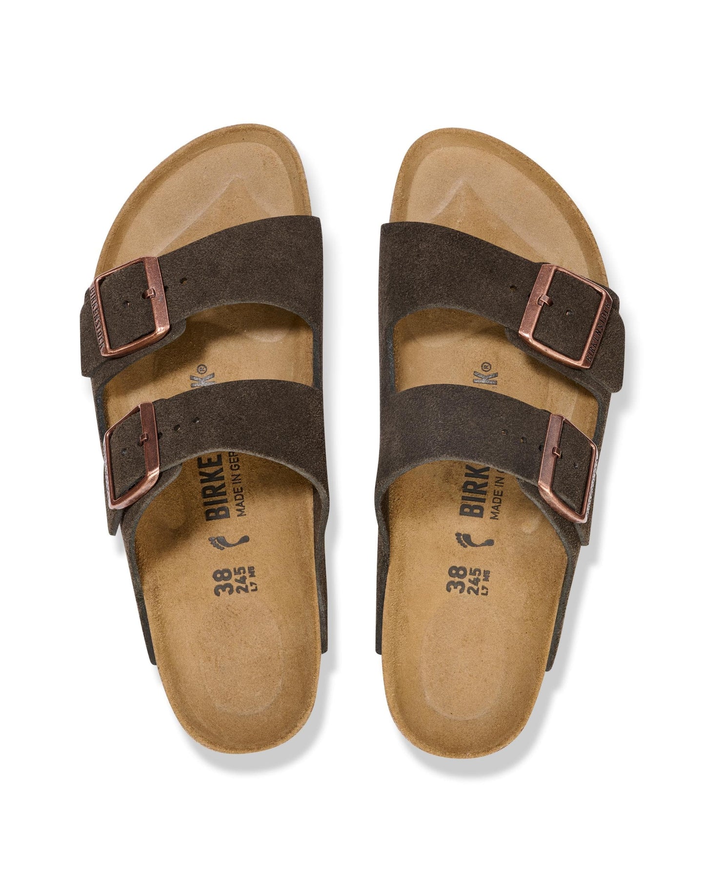 Birkenstock Arizona Suede Leather Womens Sandals - Mocha