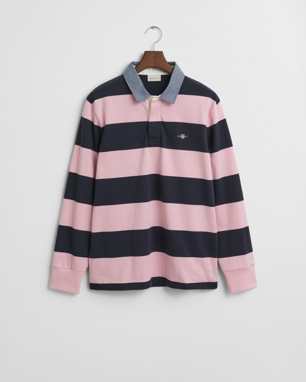 GANT Mens Regular Fit Chambray Stripe Heavy Rugger - 637 California Pink