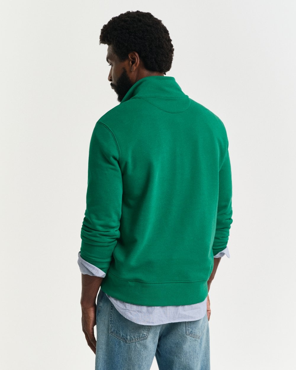 GANT Mens Regular Fit Shield Logo Half Zip Sweatshirt - 322 Deep Green
