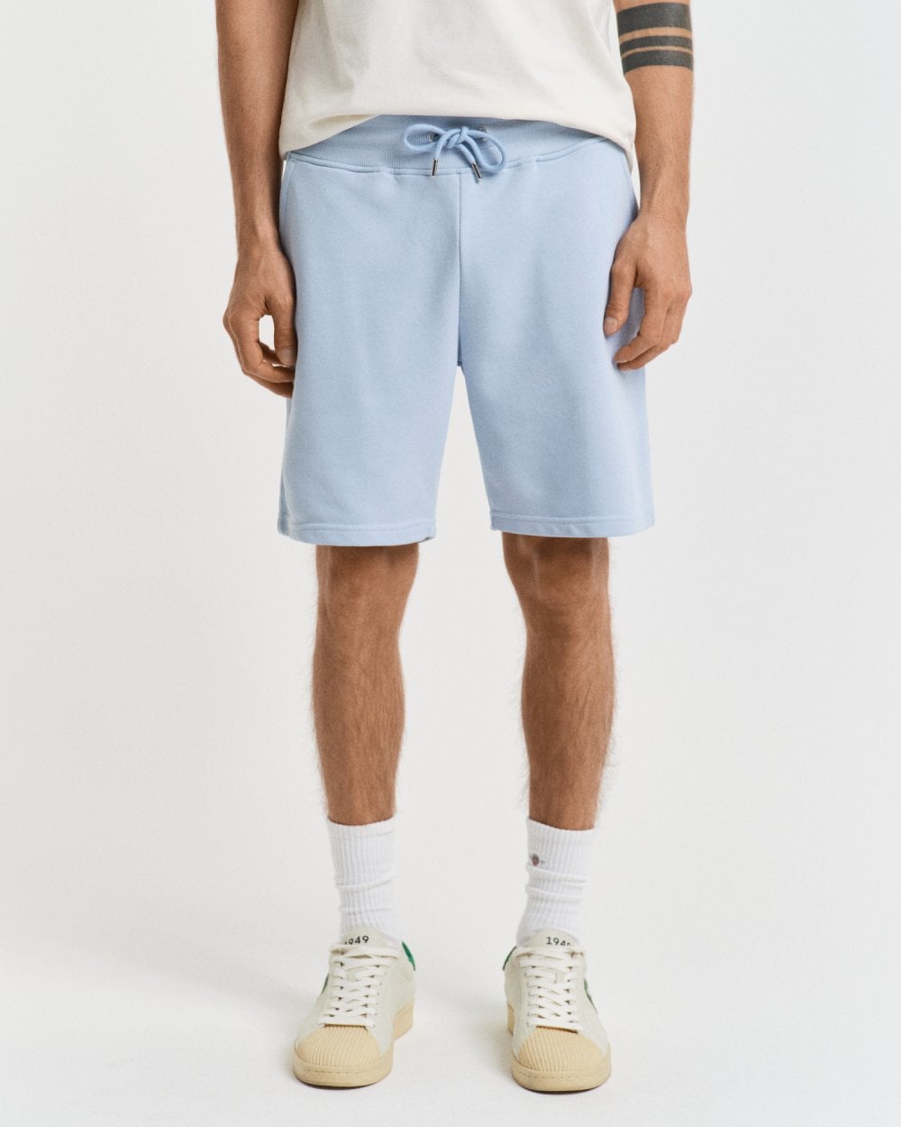 GANT Regular Fit Shield Logo Sweat Shorts - 457 Fresh Blue