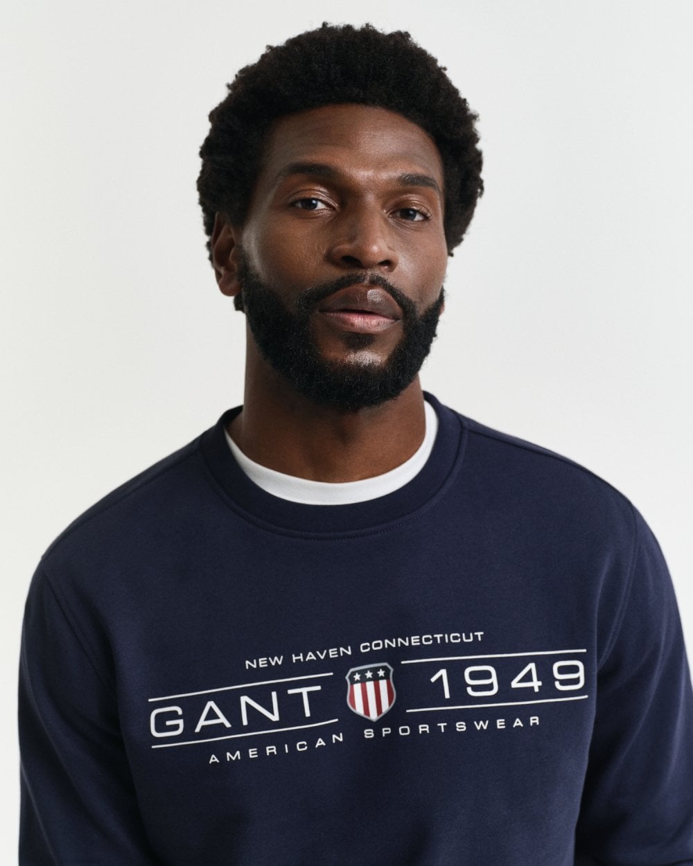 GANT Mens Graphic Crew Neck Sweatshirt - 433 Evening Blue