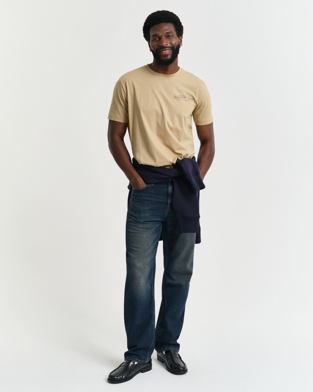 GANT Mens Short Sleeve Printed Graphic T-Shirt - 232 Oak Beige