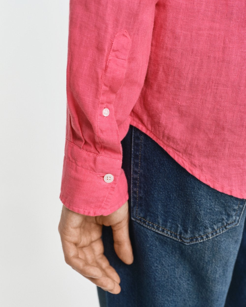 GANT Mens Regular Garment Dyed Linen Shirt - 648 Watermelon Red
