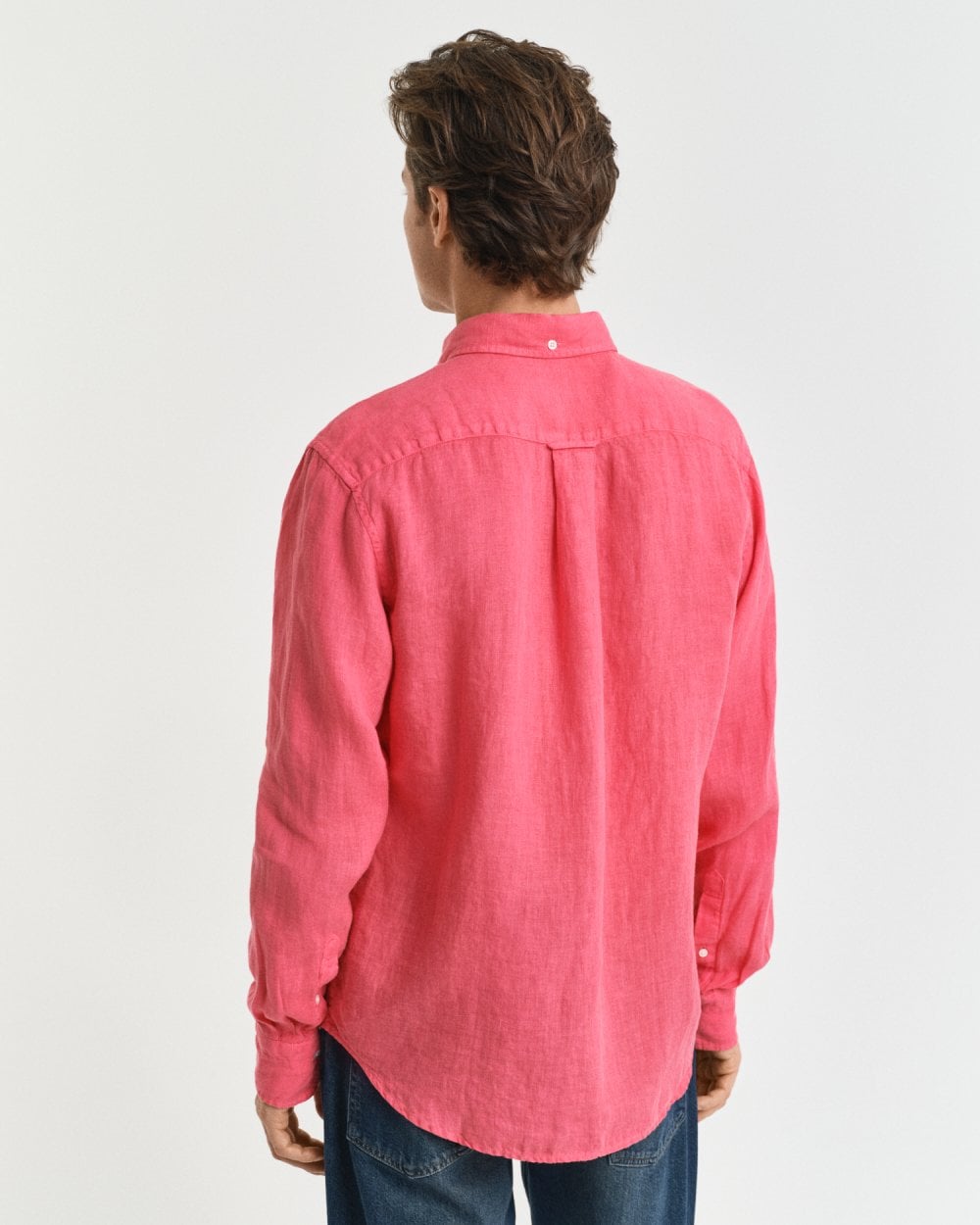 GANT Mens Regular Garment Dyed Linen Shirt - 648 Watermelon Red