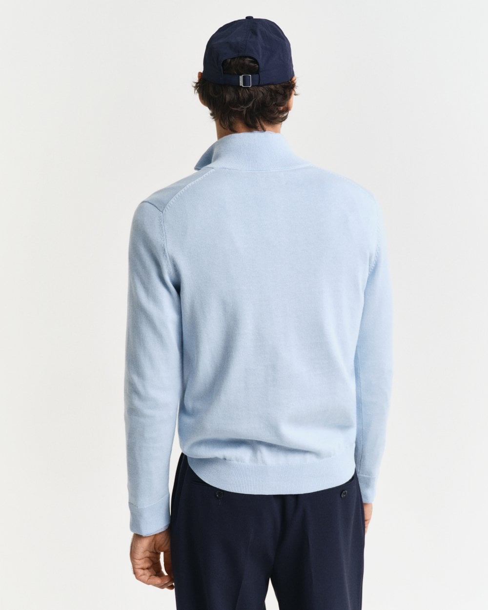 GANT Mens Classic Cotton Half Zip Jumper - 457 Fresh Blue