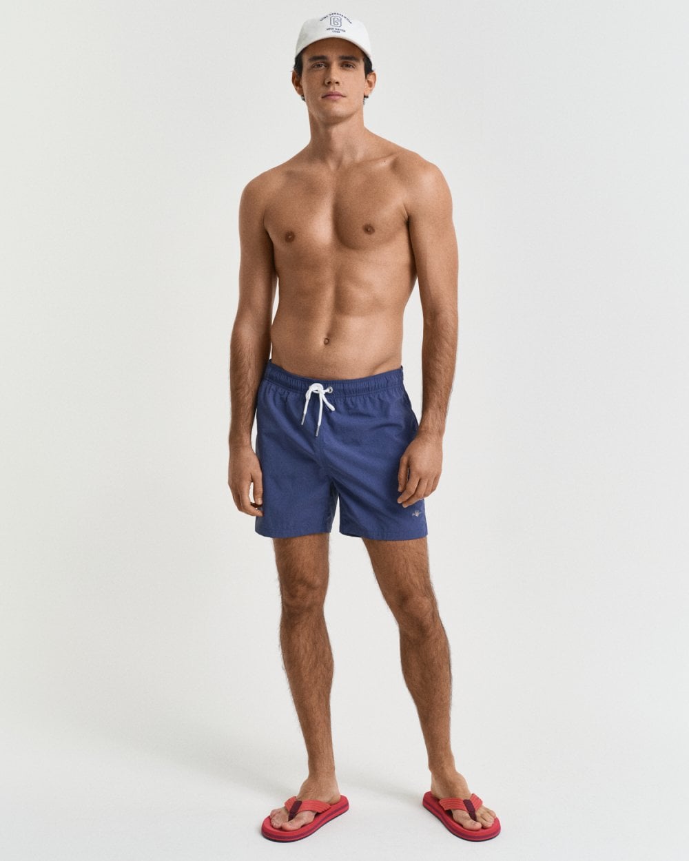 GANT Mens Swim Shorts with Embroidered Shield Logo - 401 Dusty Navy