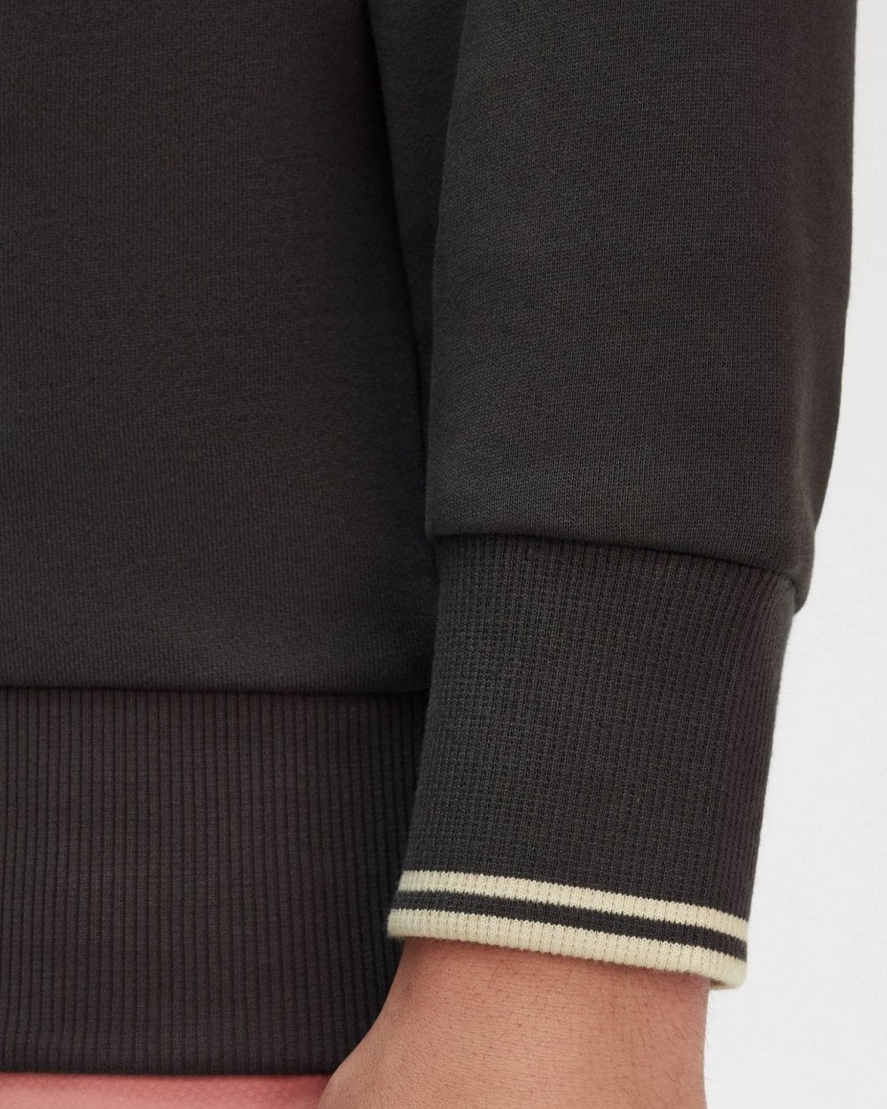 Fred Perry Mens Half Zip Sweatshirt - Anchor Grey/Oatmeal V56