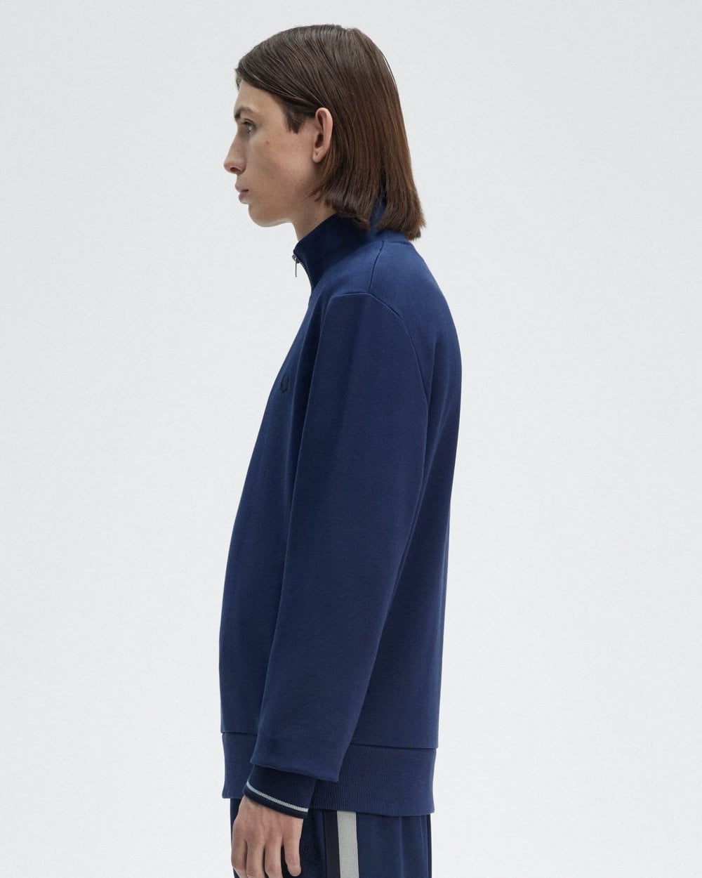 Fred Perry Mens Half Zip Sweatshirt - Tennis Blue X86