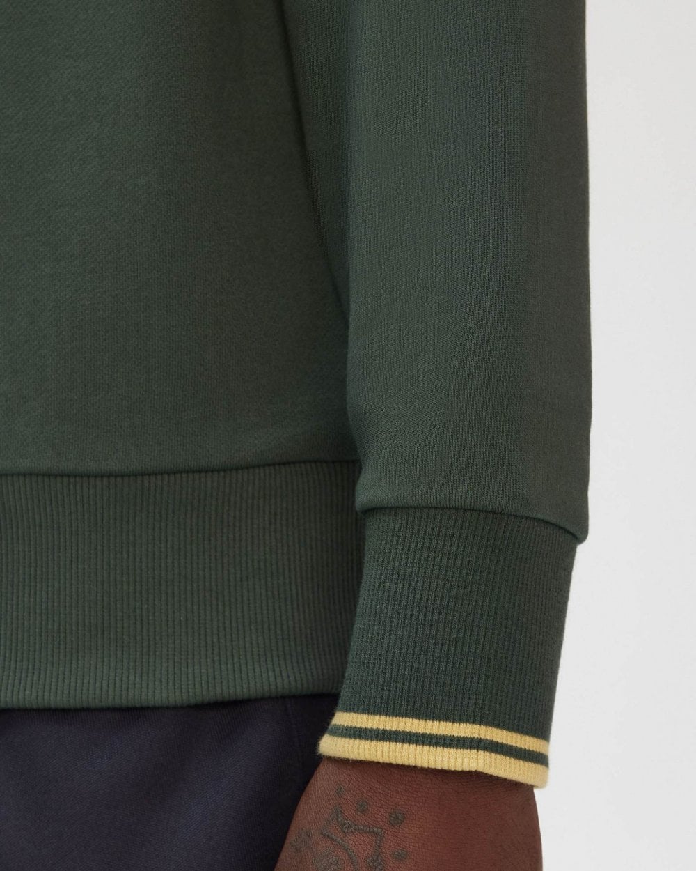 Fred Perry Mens Half Zip Sweatshirt - Court Green X89