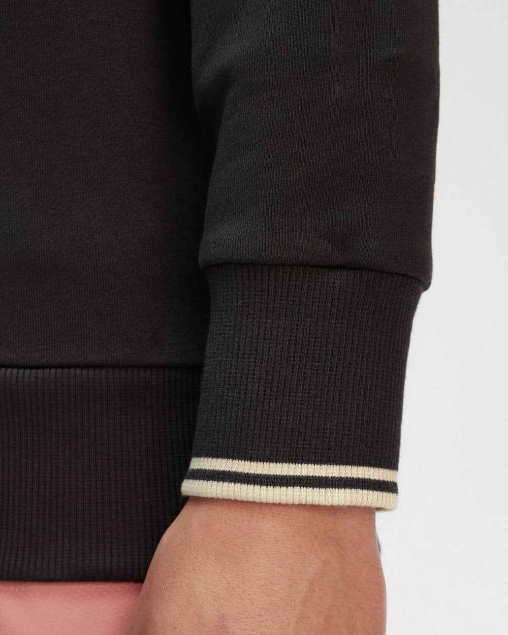 Fred Perry Mens Crew Neck Sweatshirt - Anchor Grey/Oatmeal V56