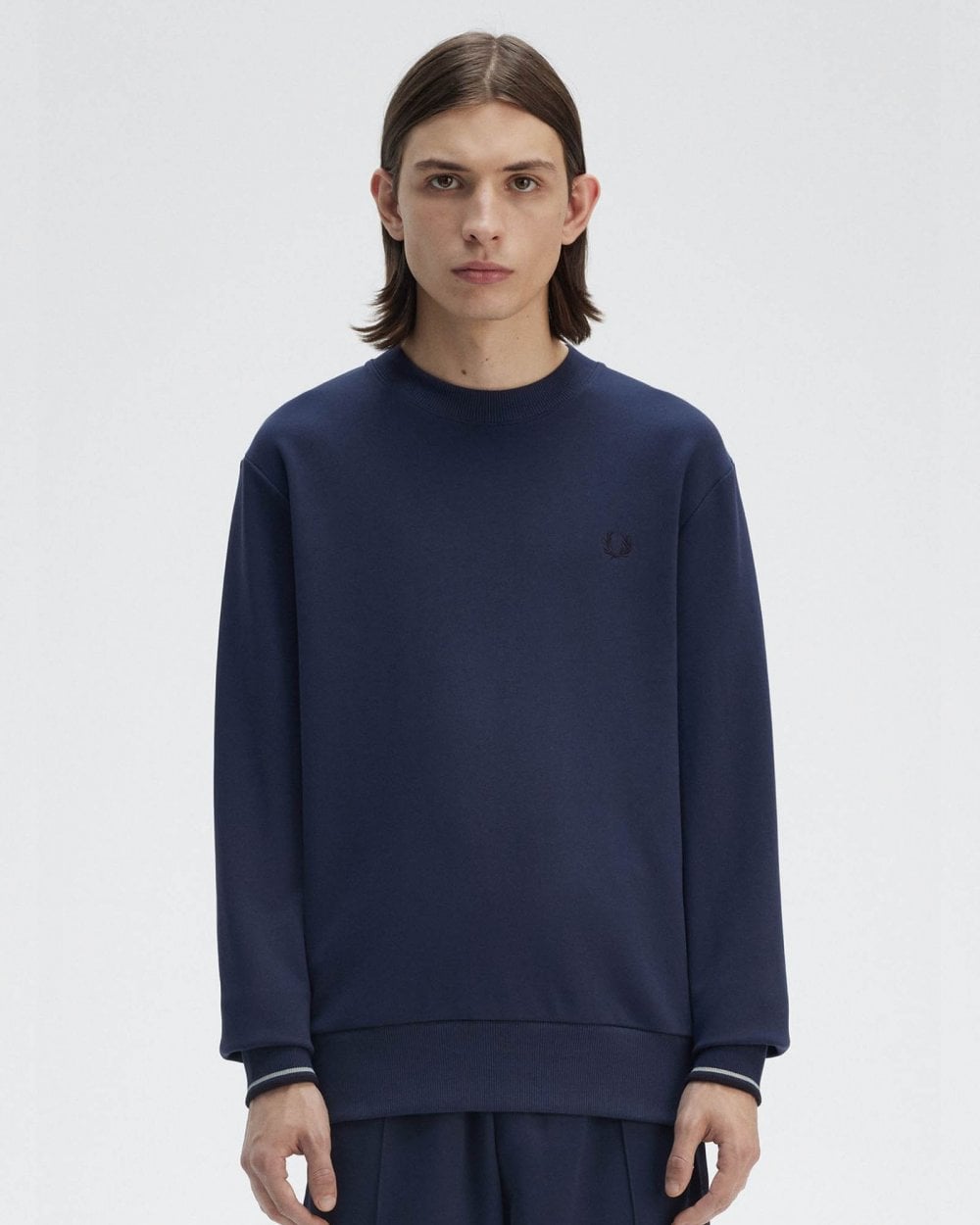 Fred Perry Mens Crew Neck Sweatshirt - Tennis Blue X86