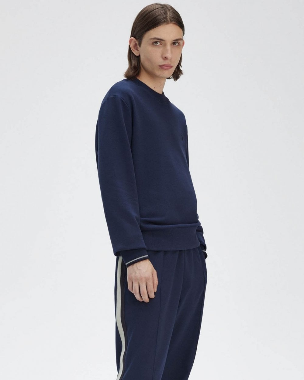 Fred Perry Mens Crew Neck Sweatshirt - Tennis Blue X86