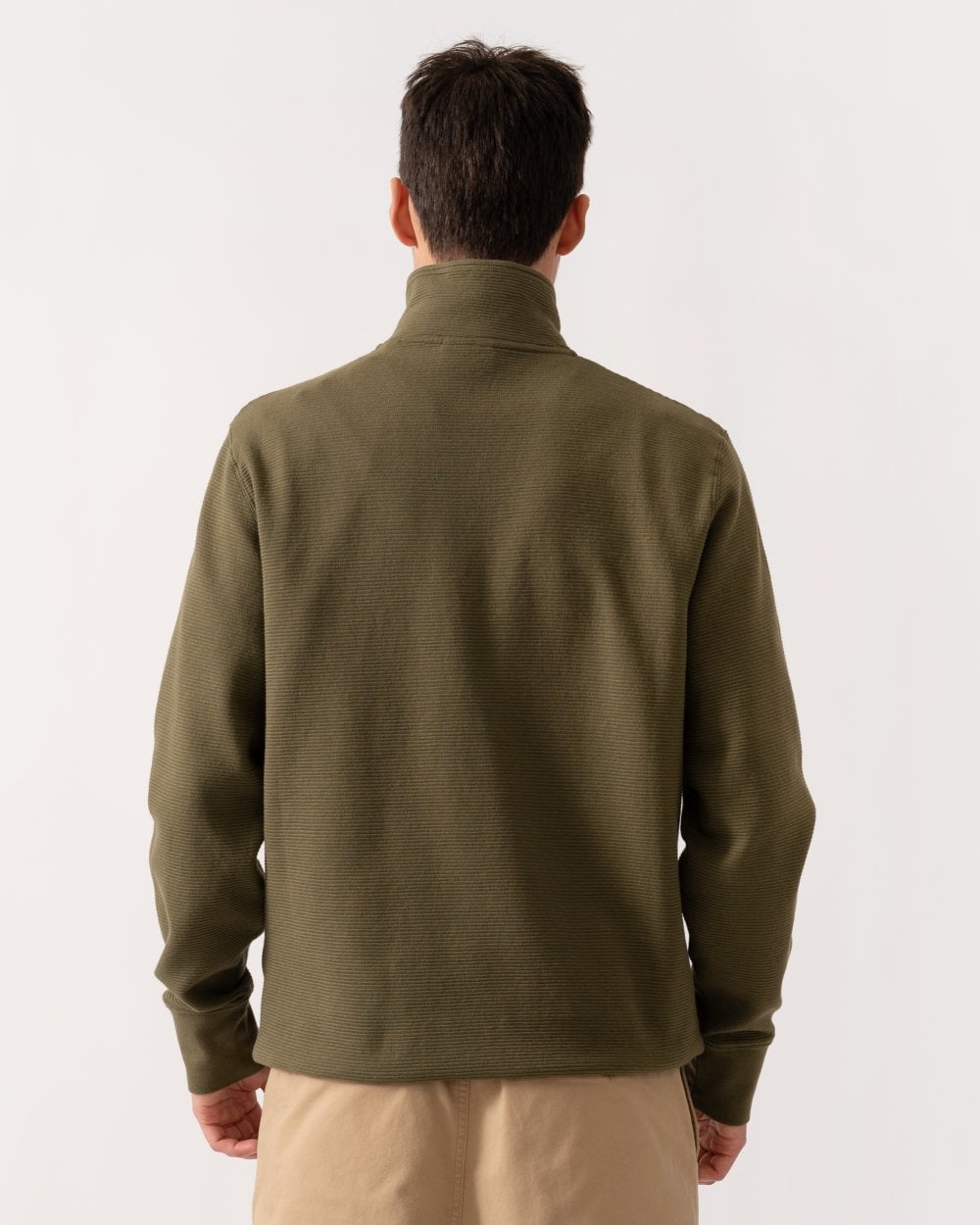 GANT Mens Texture Half-Zip Sweatshirt - 301 Juniper Green
