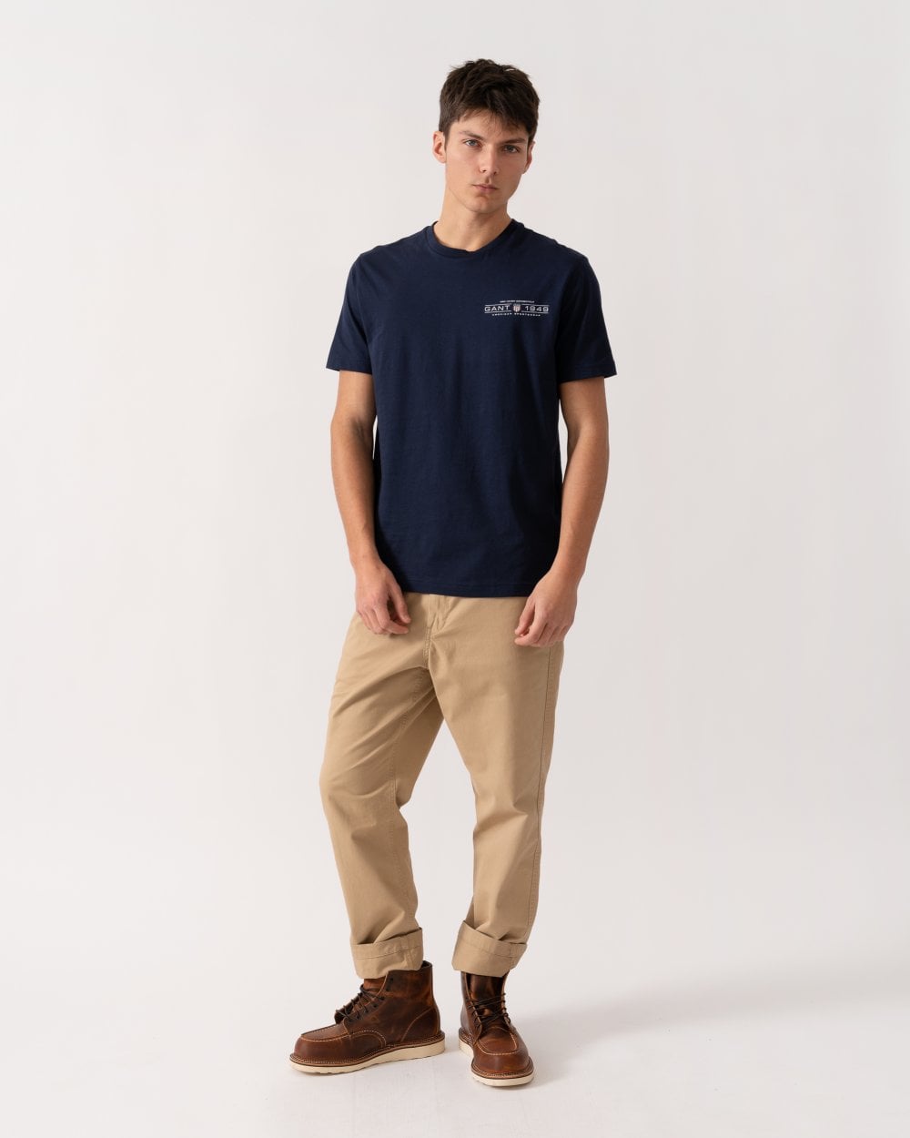 GANT Mens Short Sleeve Printed Graphic T-Shirt - 433 Evening Blue