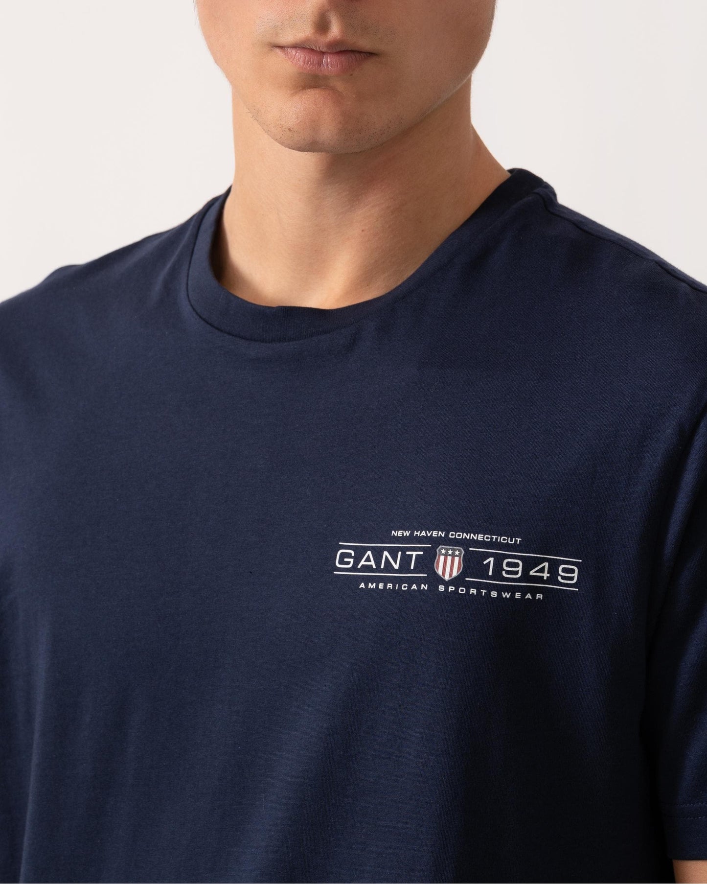 GANT Mens Short Sleeve Printed Graphic T-Shirt - 433 Evening Blue