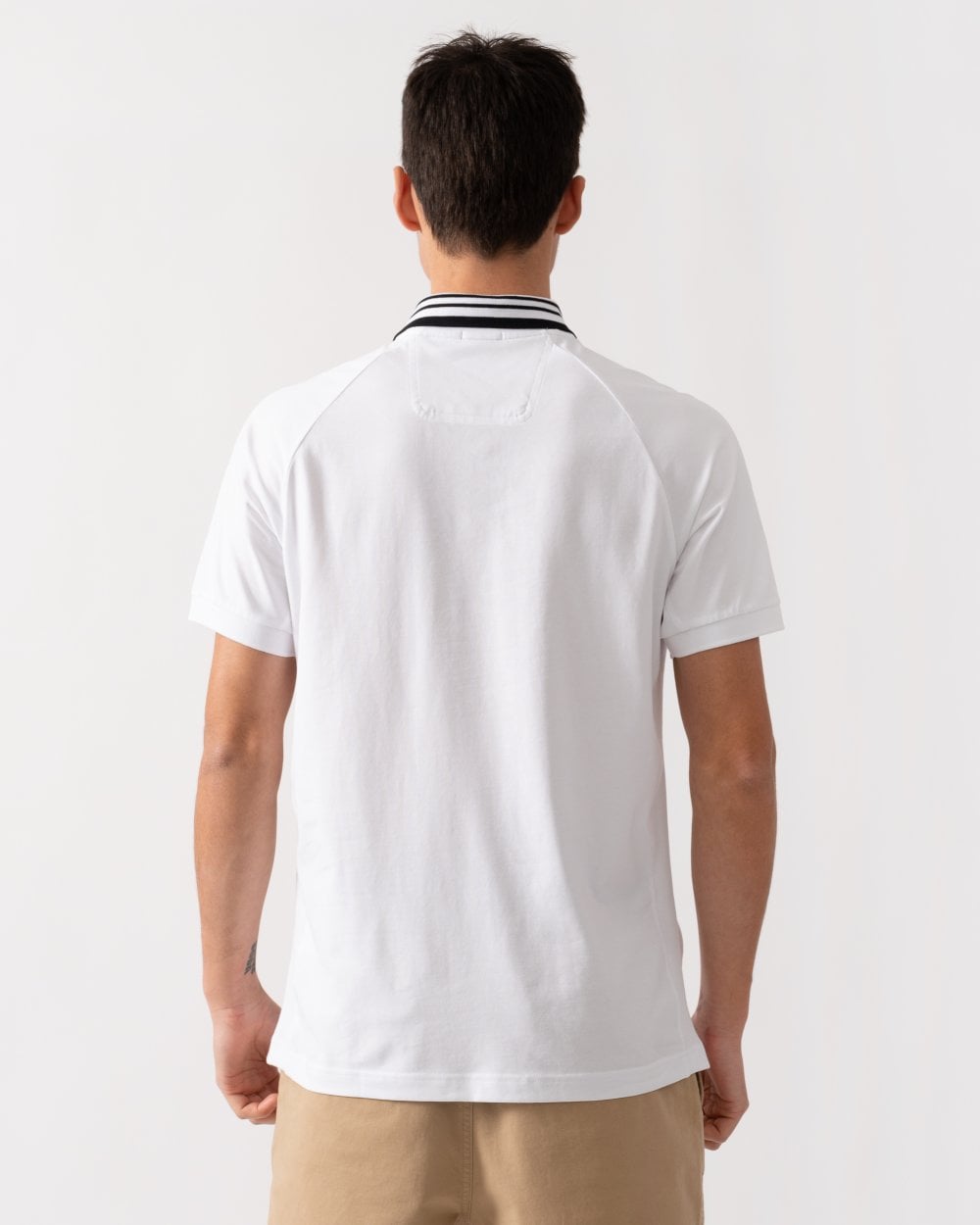 BOSS Green Paddy Rib Mens Polo Shirt - White 100