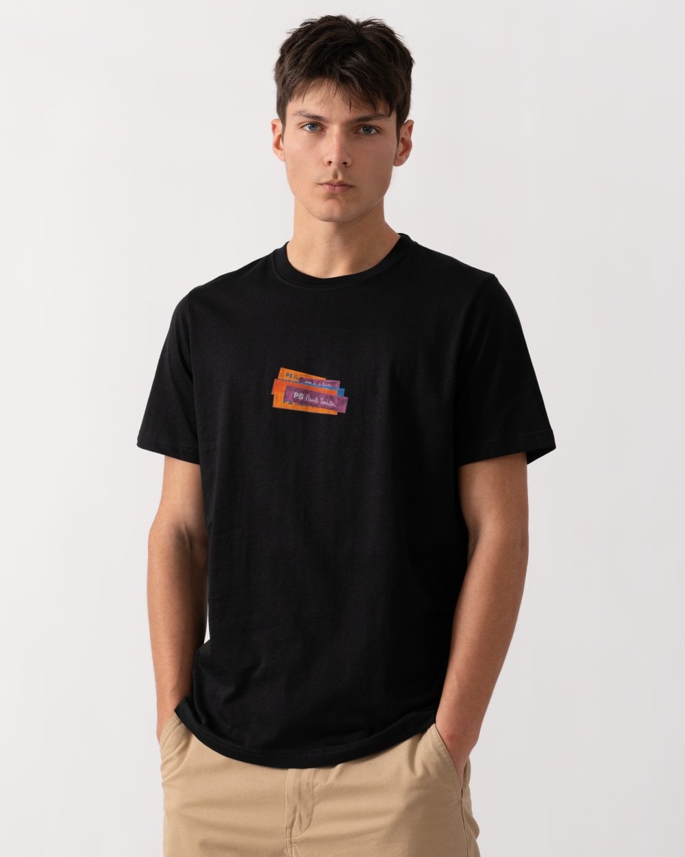 PS Paul Smith Mens Reg Fit Short Sleeve PS Logo T-Shirt - 79 Black