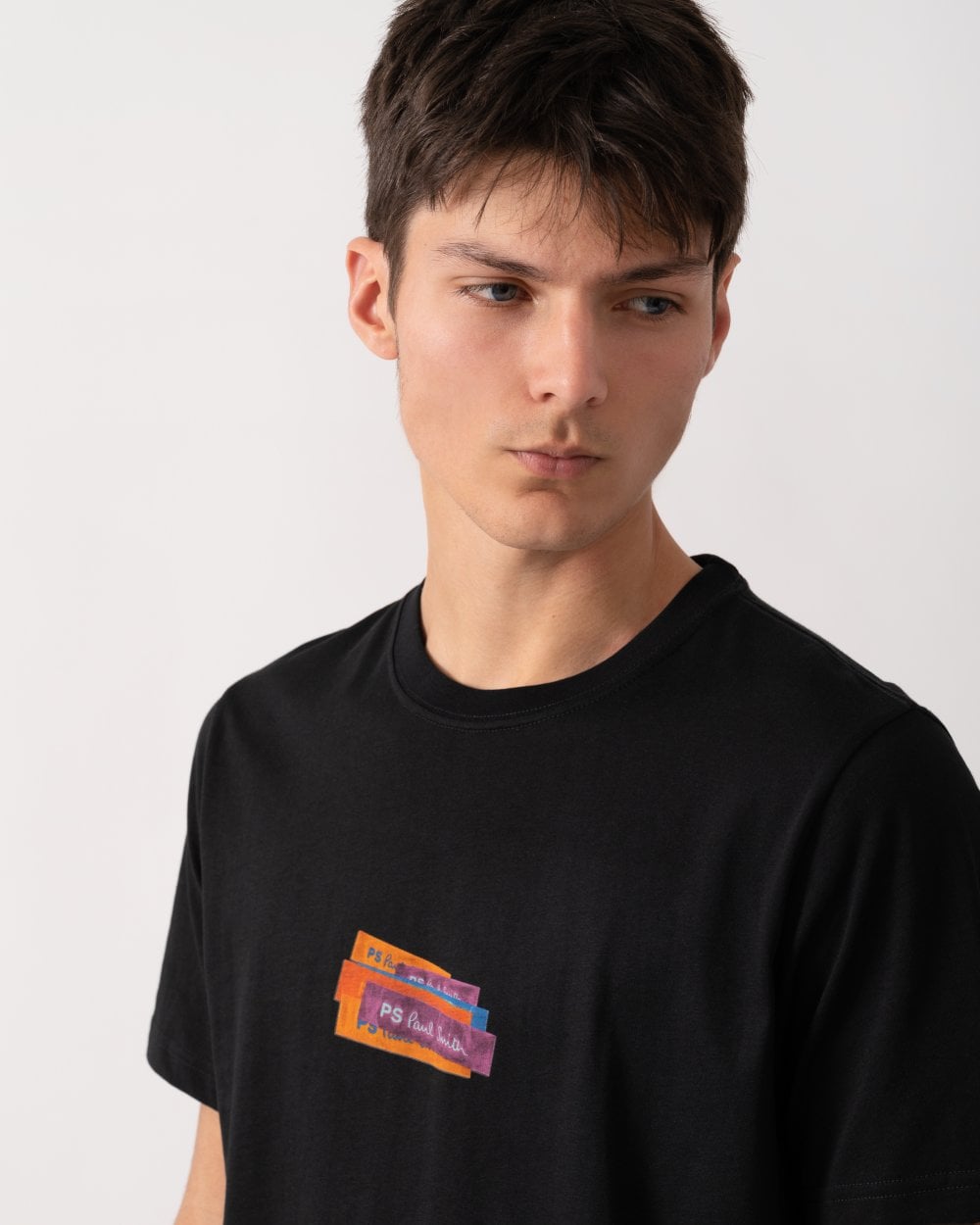 PS Paul Smith Mens Reg Fit Short Sleeve PS Logo T-Shirt - 79 Black