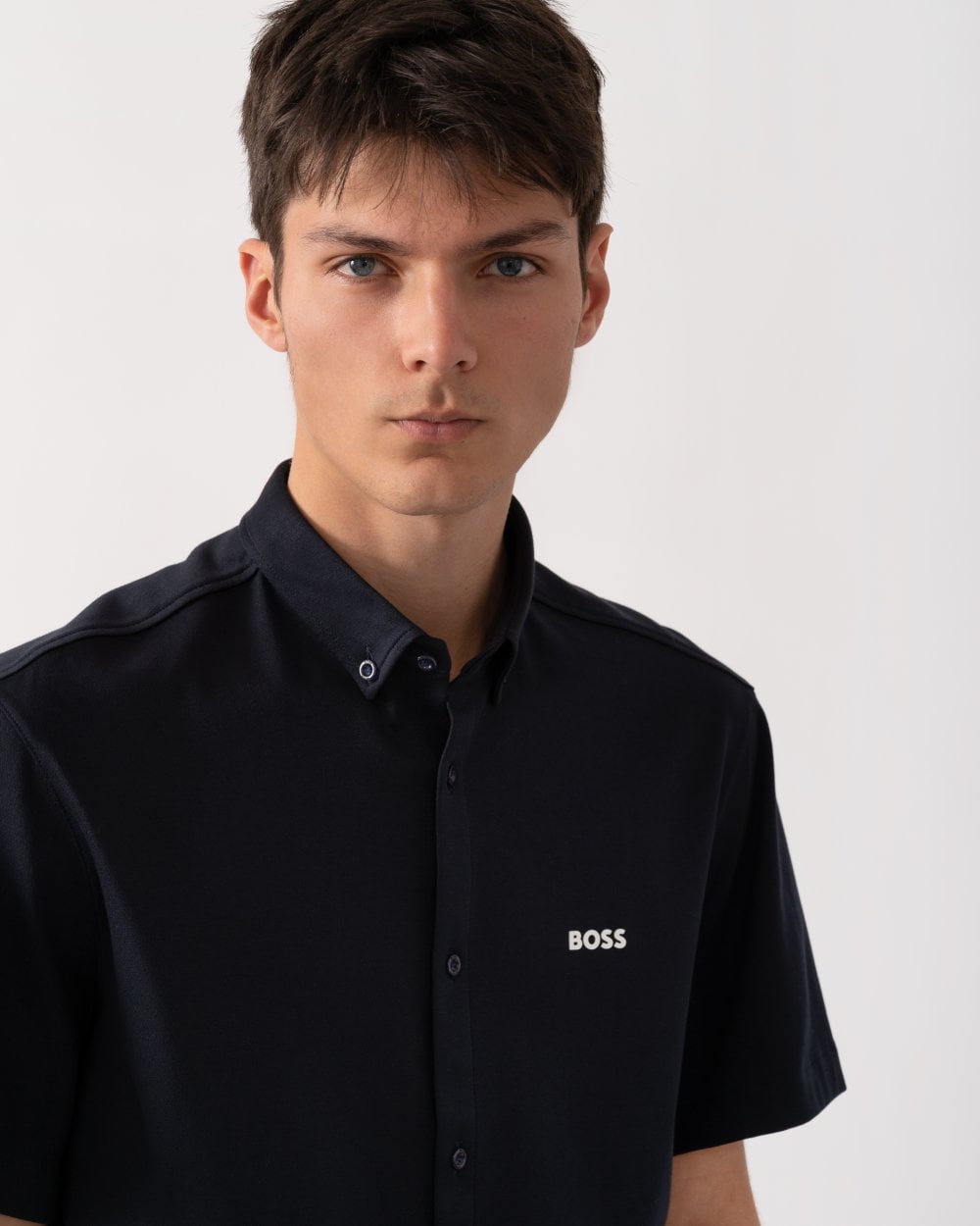 BOSS Green B Motion Mens Short Sleeve Shirt - Dark Blue 402