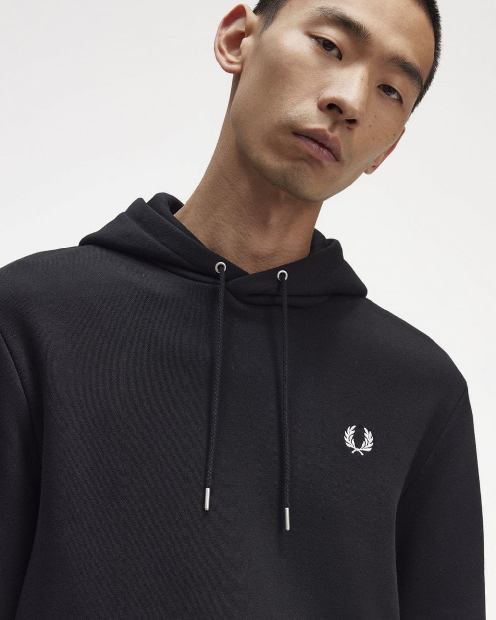 Fred Perry Mens Tipped Hooded Sweatshirt NOS - Black 102