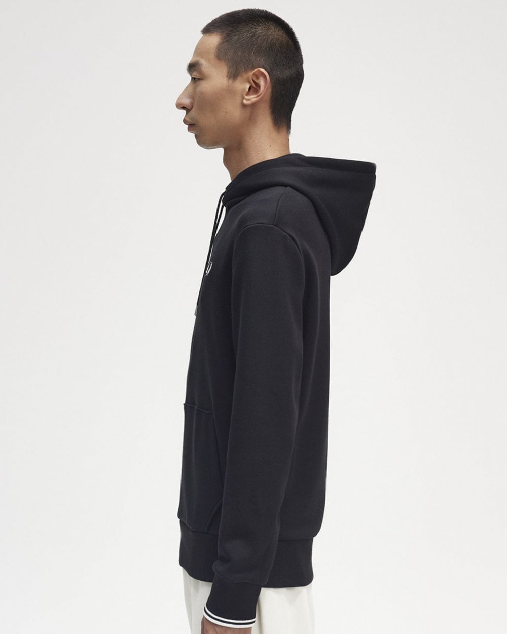 Fred Perry Mens Tipped Hooded Sweatshirt NOS - Black 102