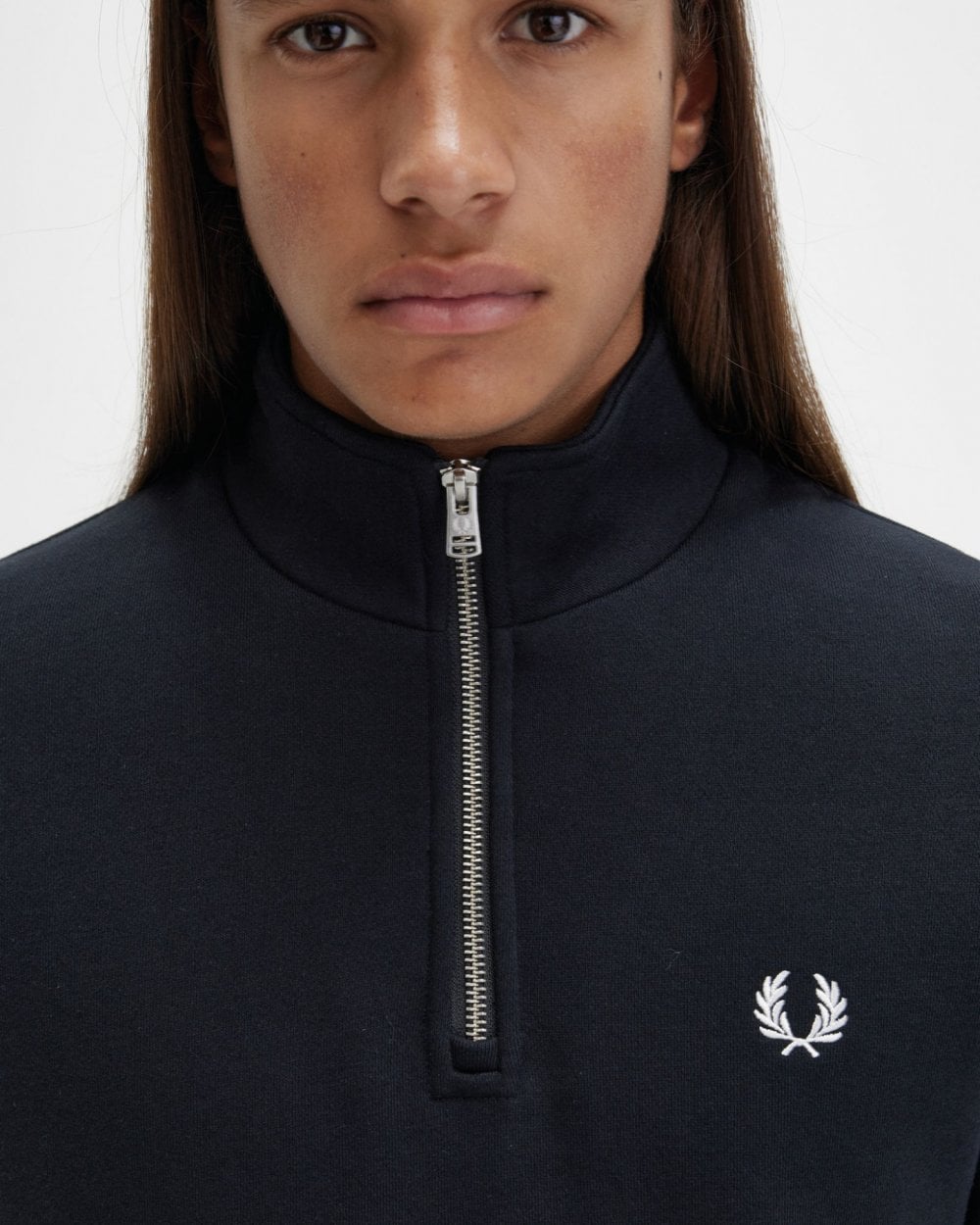 Fred Perry Mens Half Zip Sweatshirt NOS - Black 102