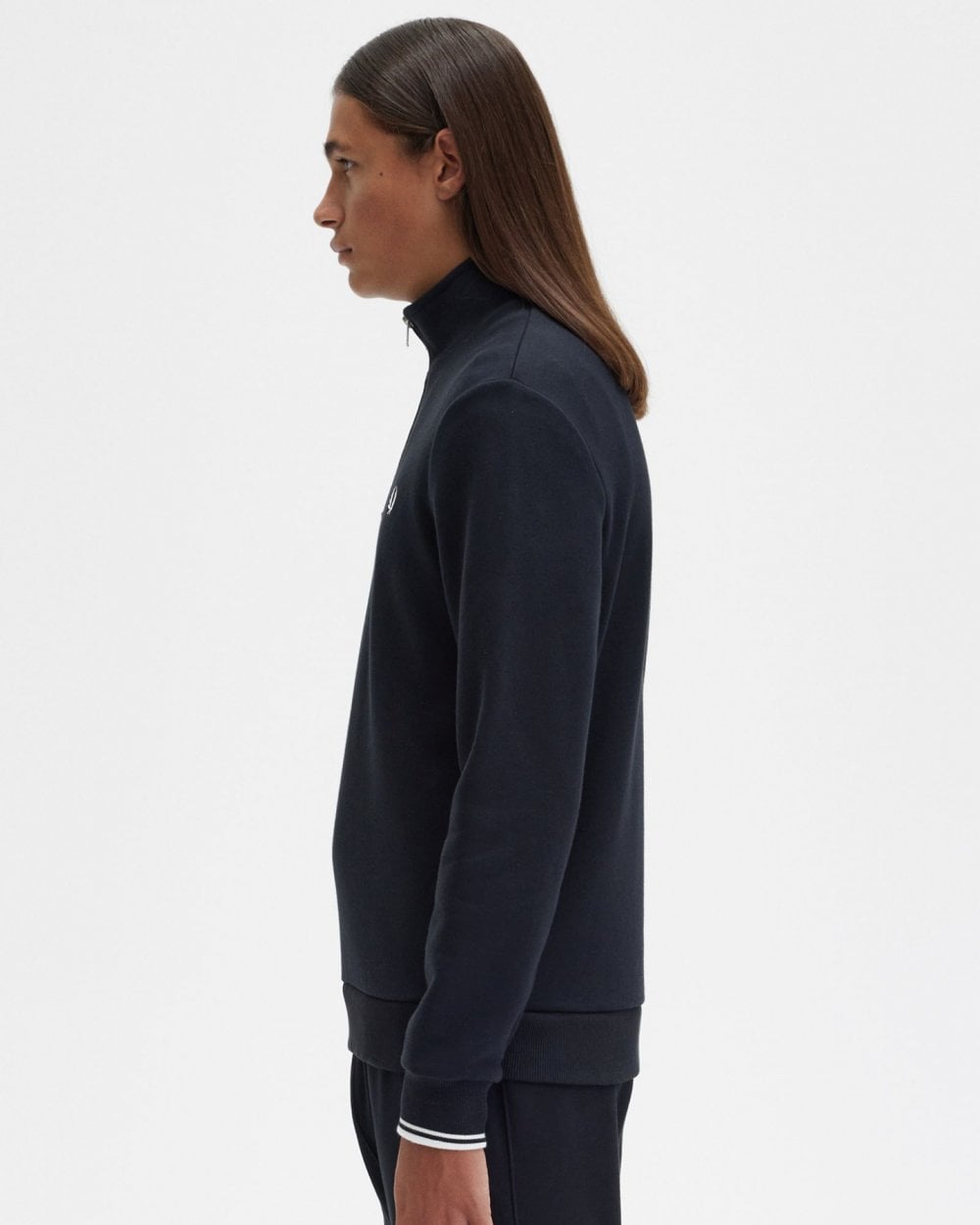 Fred Perry Mens Half Zip Sweatshirt NOS - Black 102