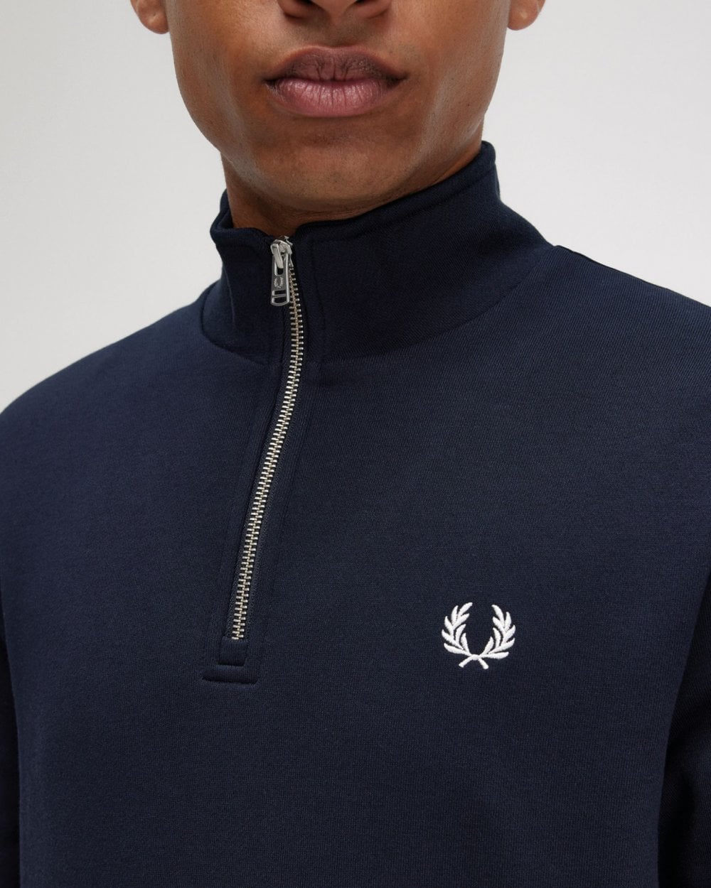 Fred Perry Mens Half Zip Sweatshirt NOS - Navy 608