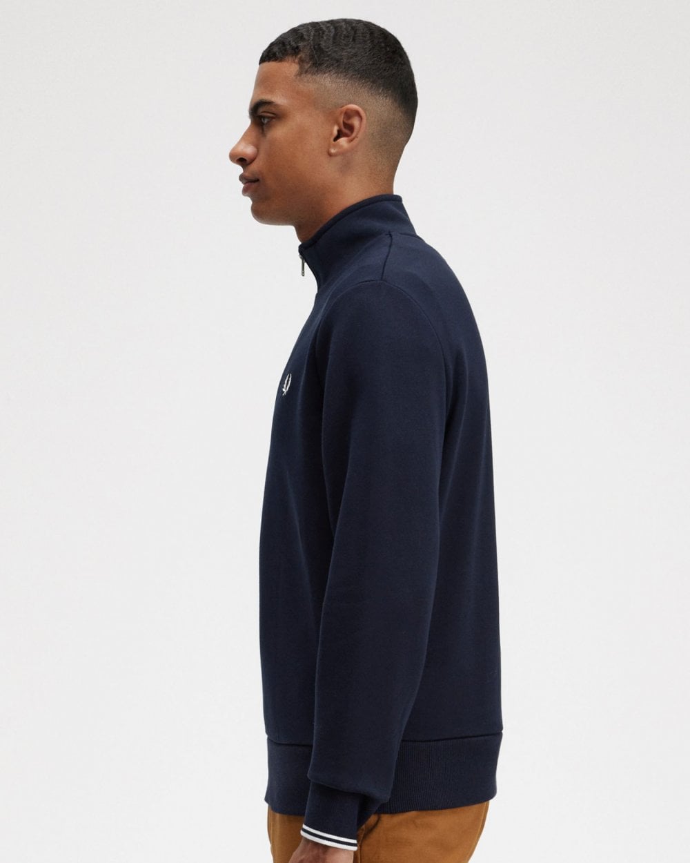 Fred Perry Mens Half Zip Sweatshirt NOS - Navy 608