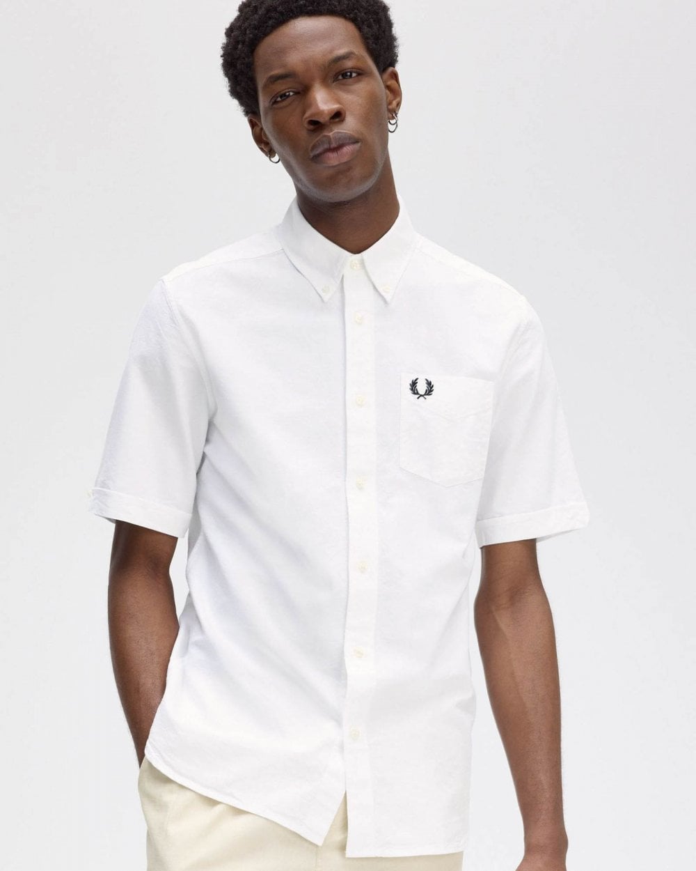 Fred Perry Mens Oxford Shirt NOS - White 100