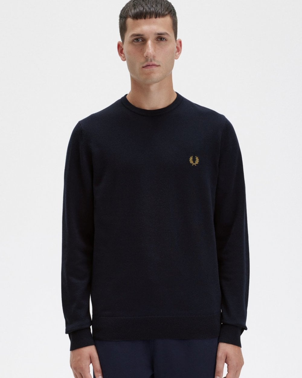 Fred Perry Mens Classic Crewneck Jumper - Navy 795