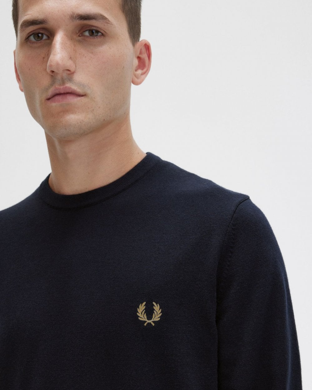Fred Perry Mens Classic Crewneck Jumper - Navy 795