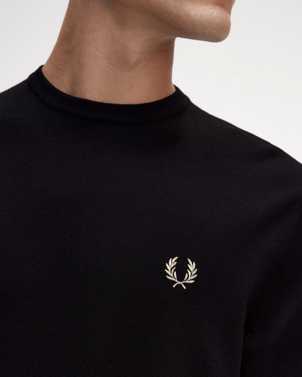 Fred Perry Mens Classic Crewneck Jumper - Black 198