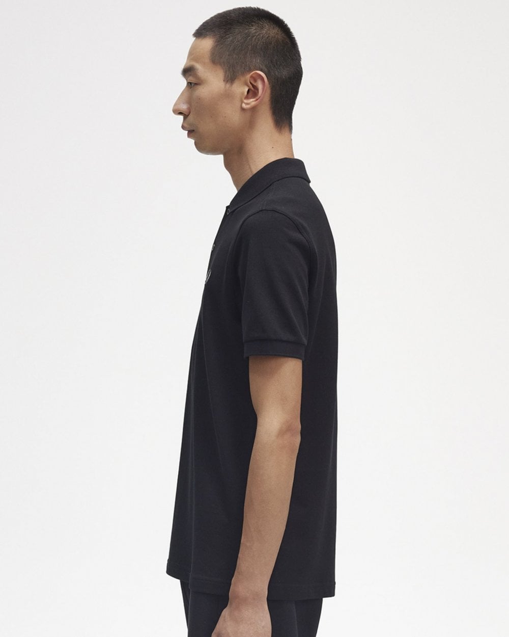 Fred Perry Mens Plain Signature Polo Shirt - Black/Chrome 906