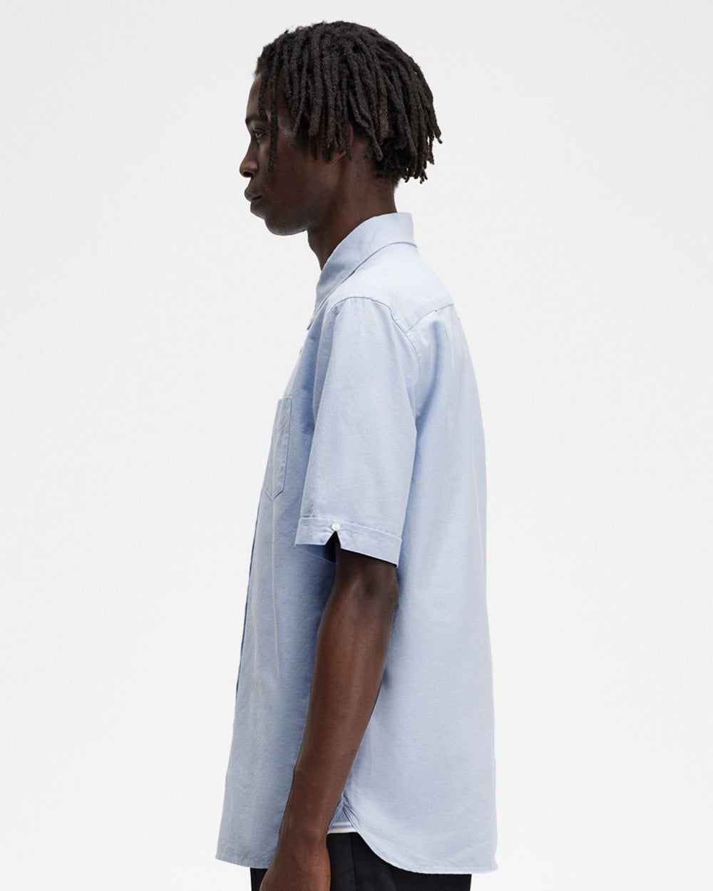 Fred Perry Mens Short Sleeve Oxford Shirt - Light Smoke 146