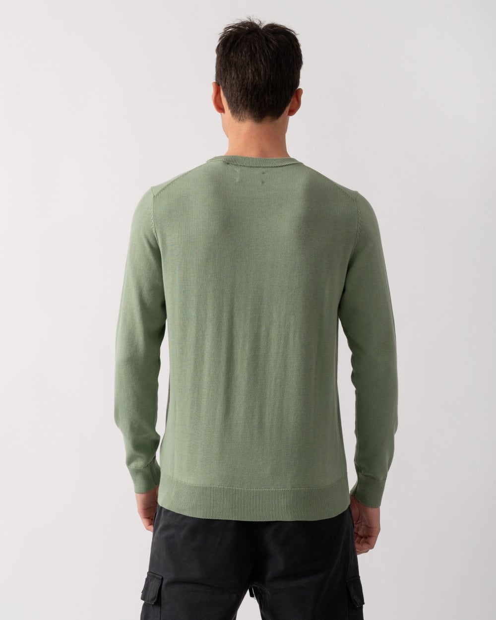 GANT Mens Classic Cotton Crew Neck Jumper - 362 Kalamata Green