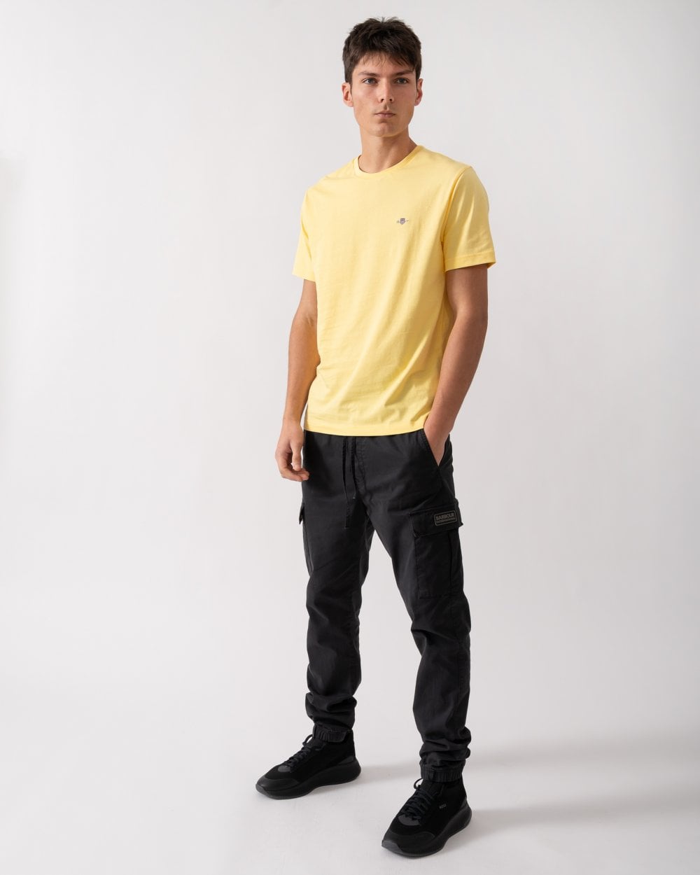 GANT Mens Regular Fit Short Sleeve Shield Logo T-Shirt - 714 Banana Yellow