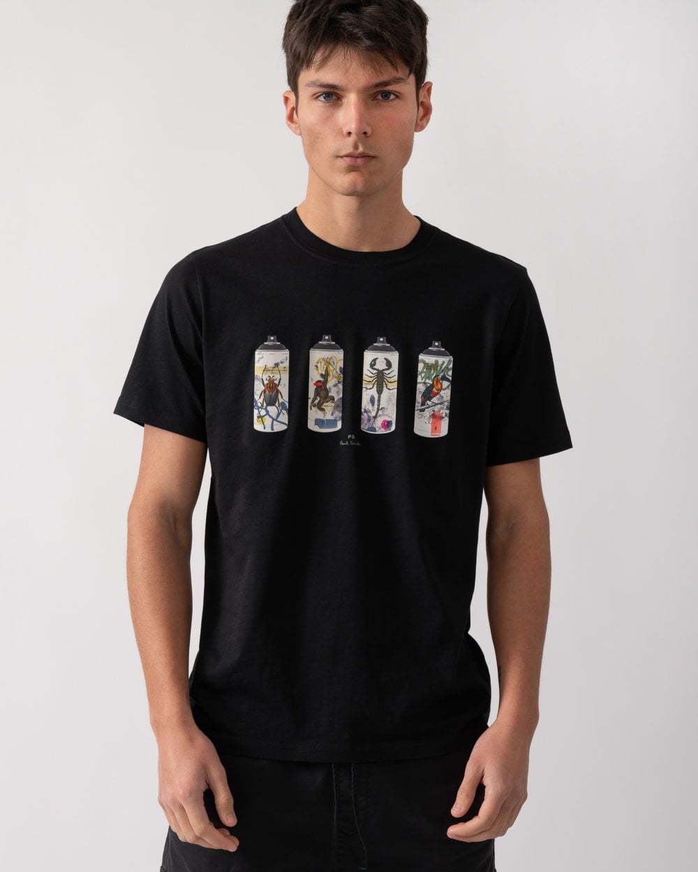 PS Paul Smith Mens Regular Fit Animal Spray Cans T-Shirt